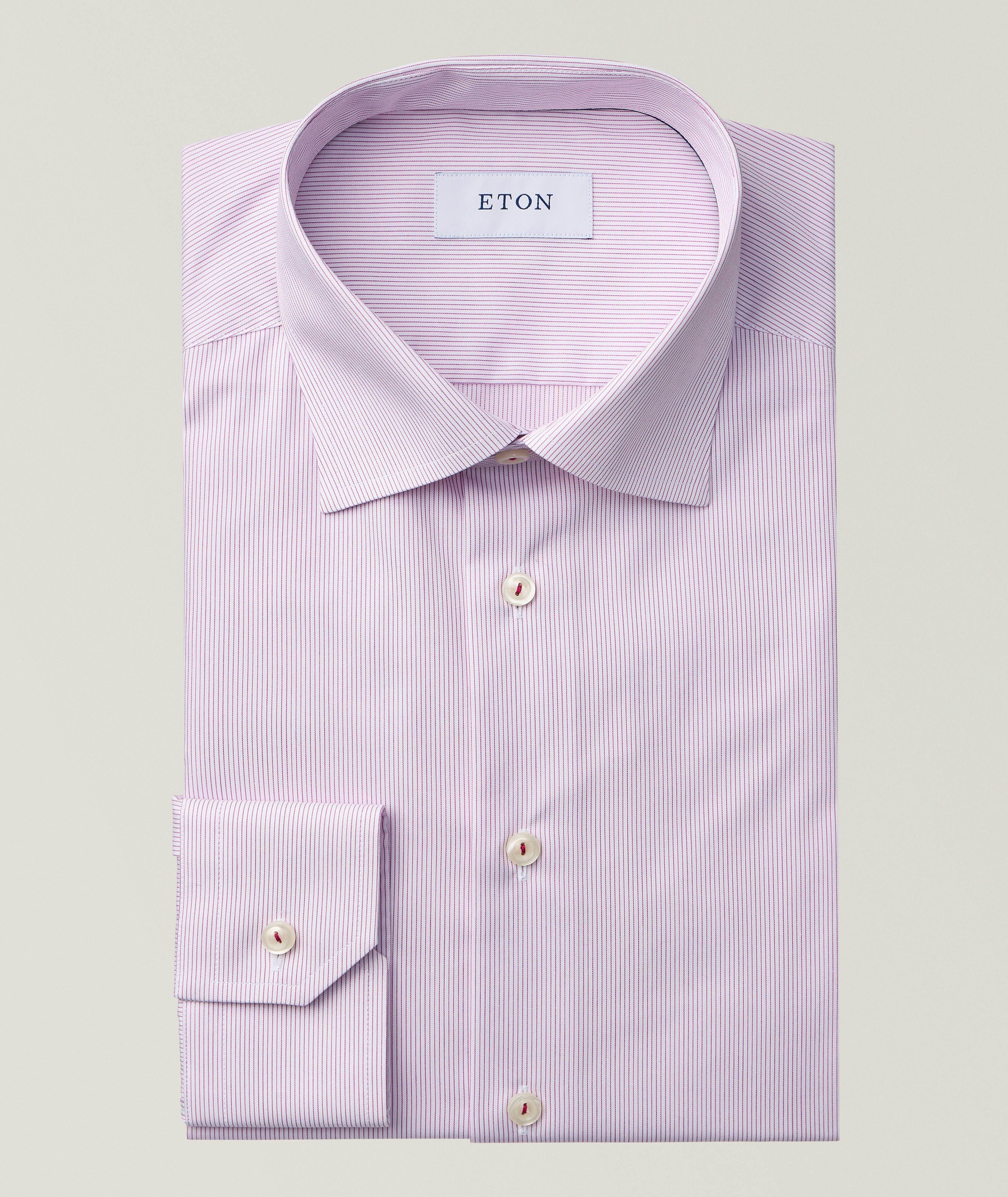 Eton Slim-Fit Fine Stripe Twill Dress Shirt