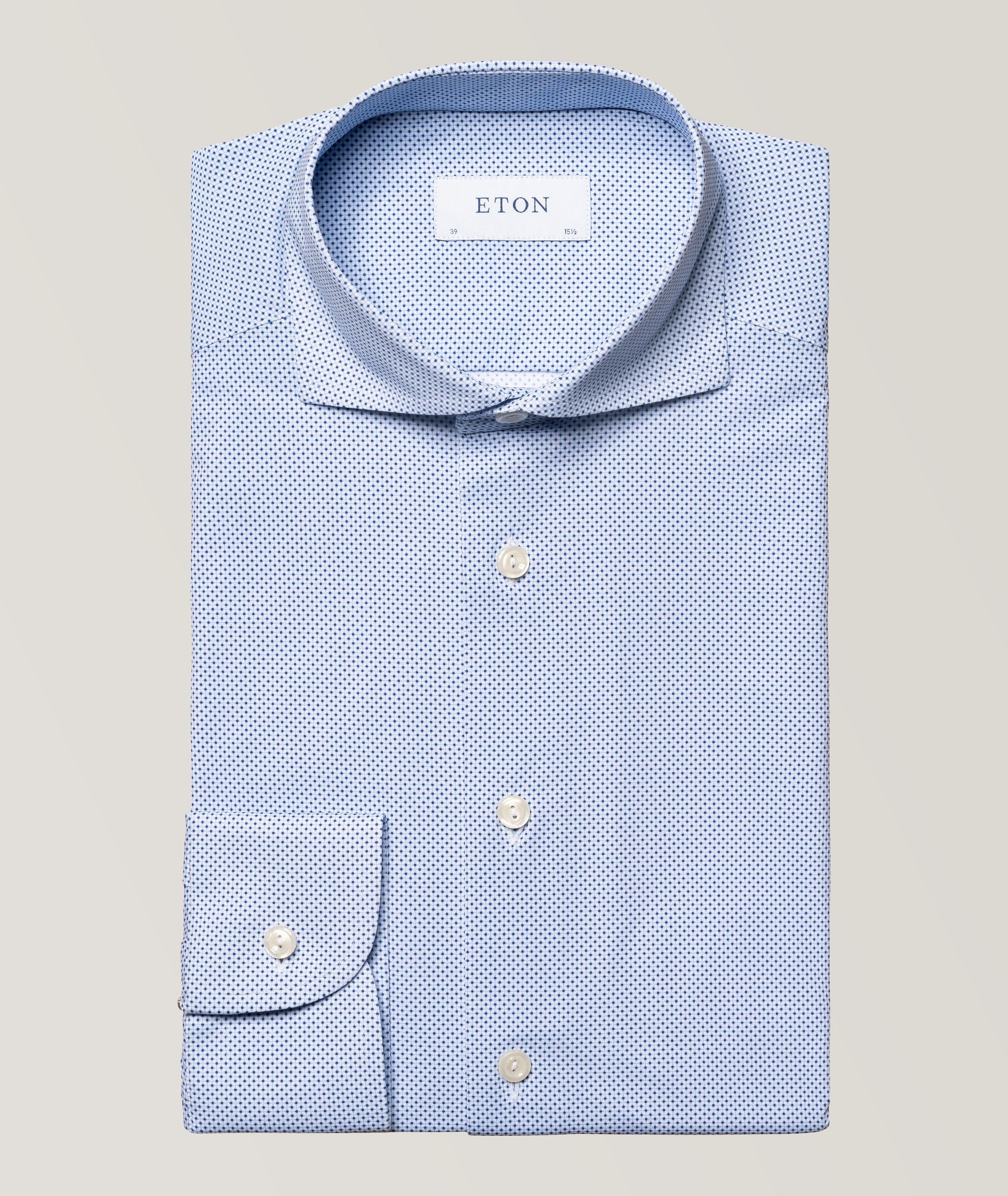 Eton Geometric Four-Way Stretch Dress Shirt 