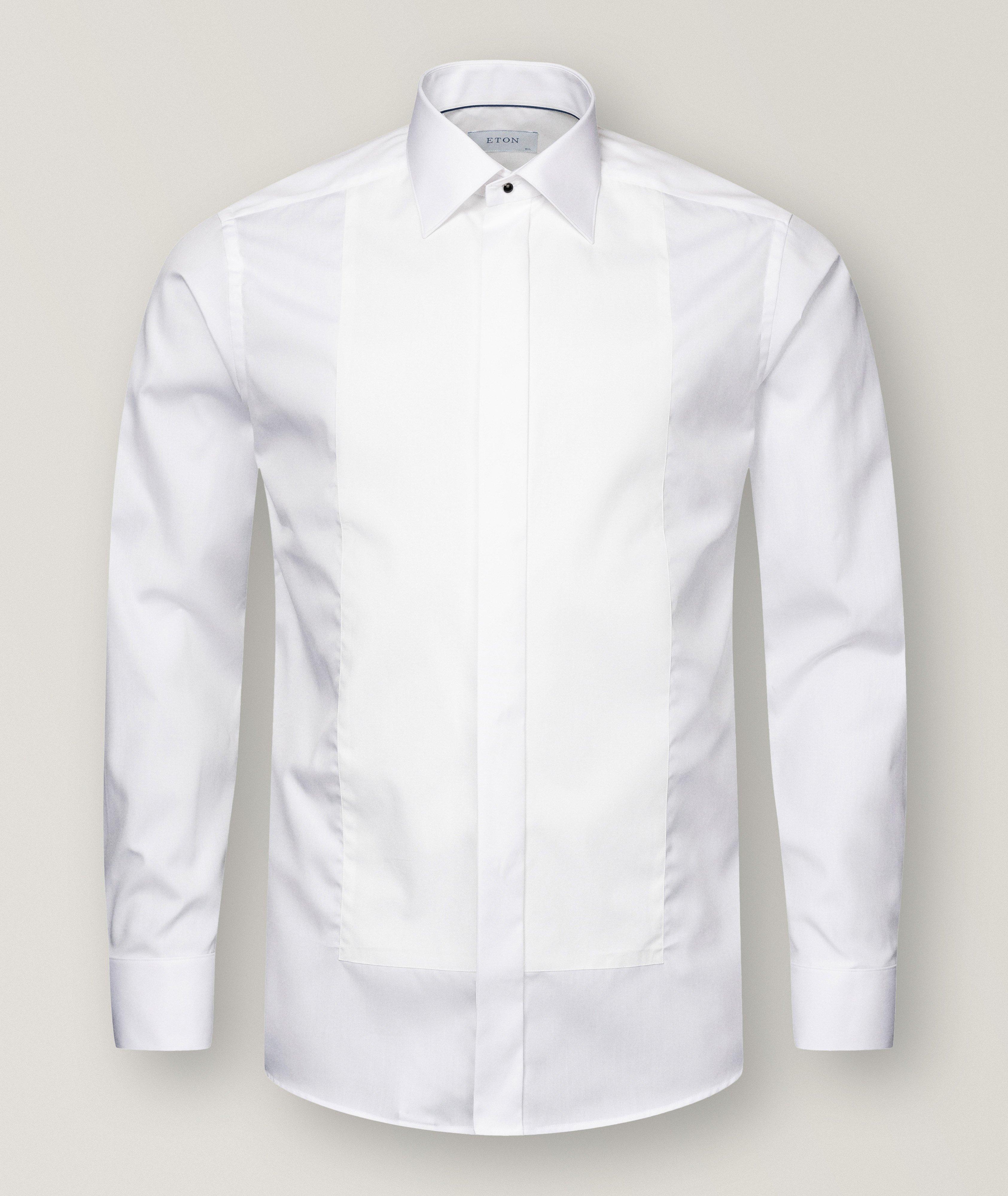 Eton Chemise De Soirée À Effet Chatoyant En Blanc , Taille Homme 16.5