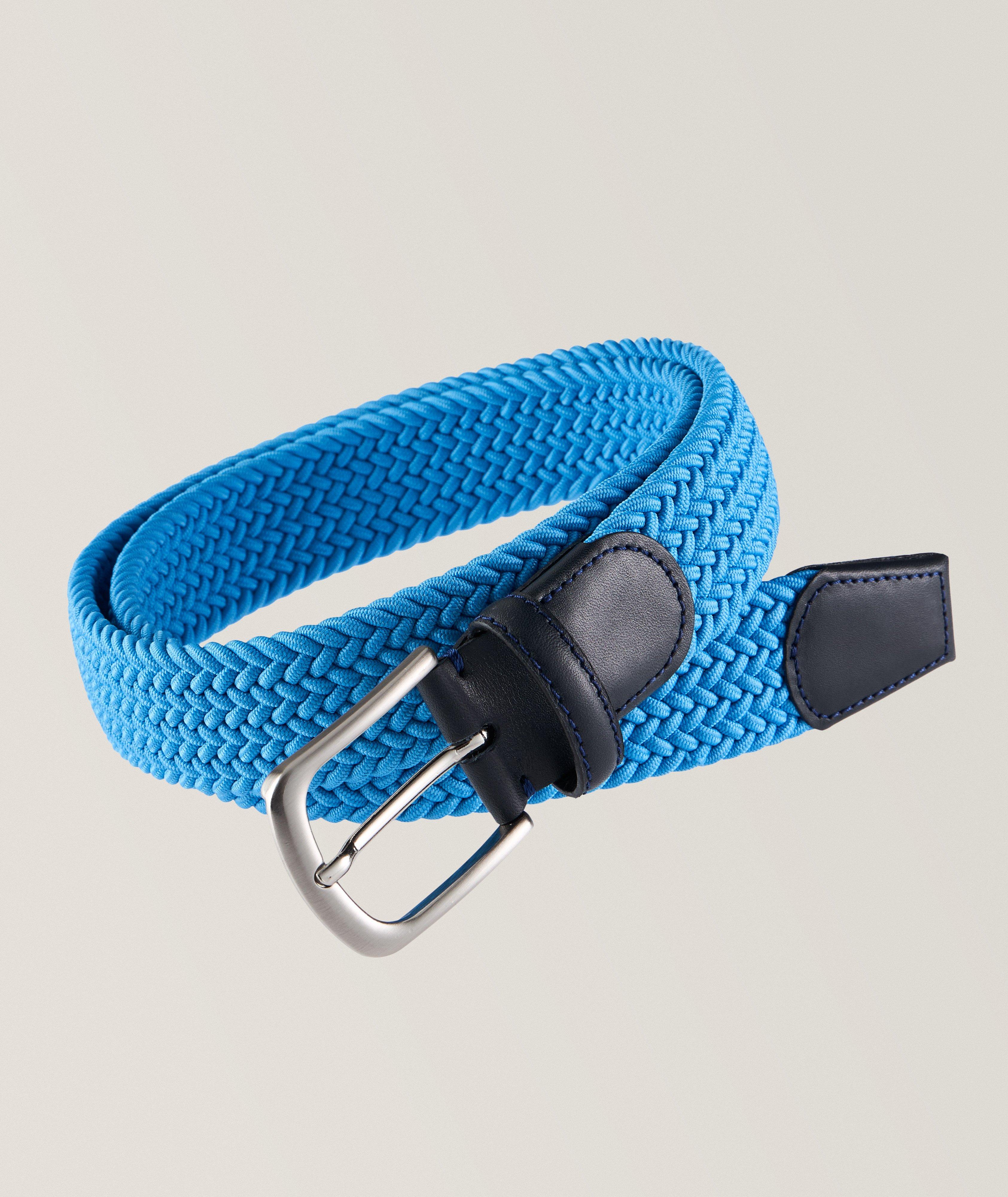 Harold Technical-Stretch Woven Pin-Buckle Belt In Blue Size 44