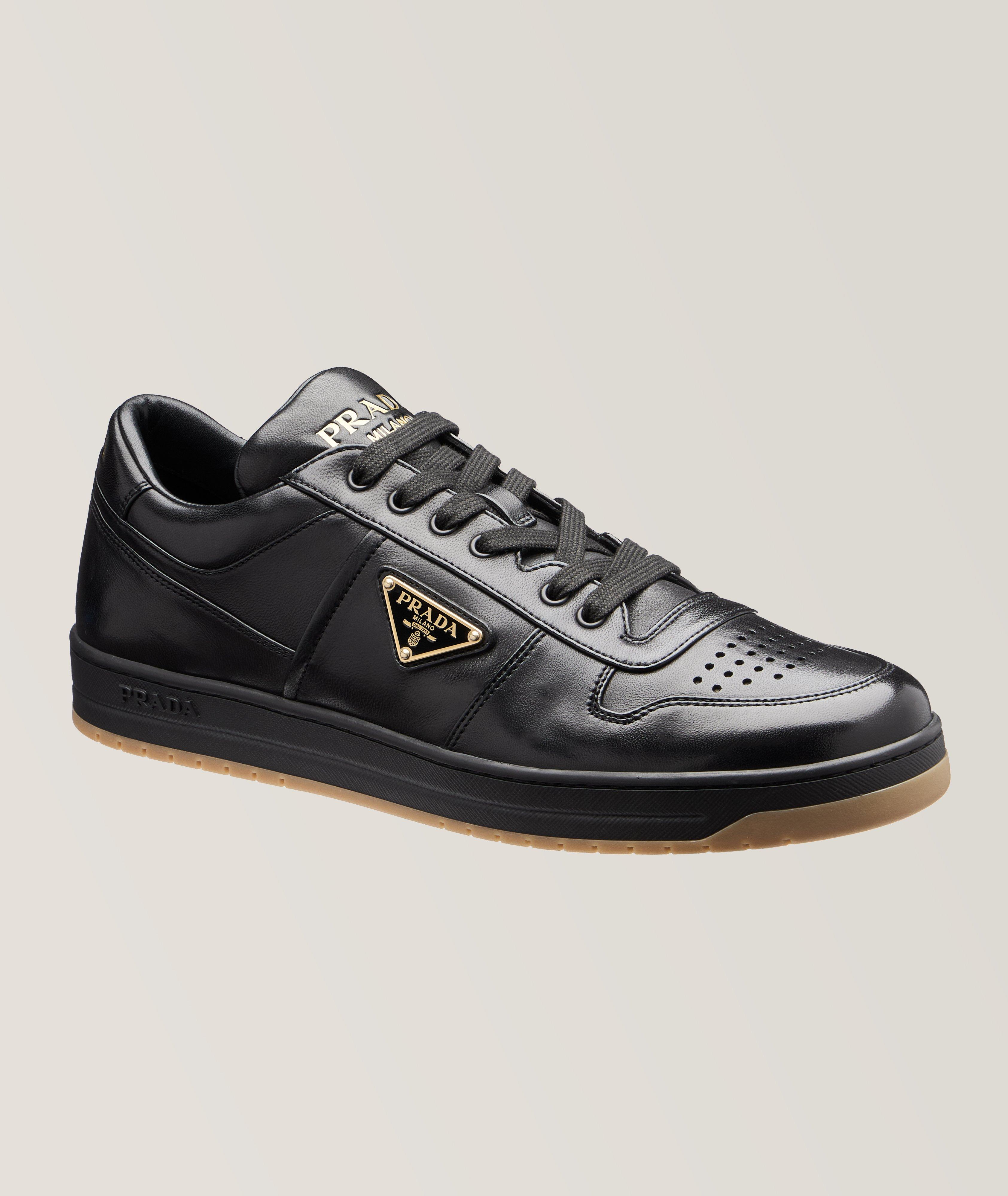 Prada Chaussure Sport Downtown En Cuir Nappa En Noir , Taille Homme 8.5