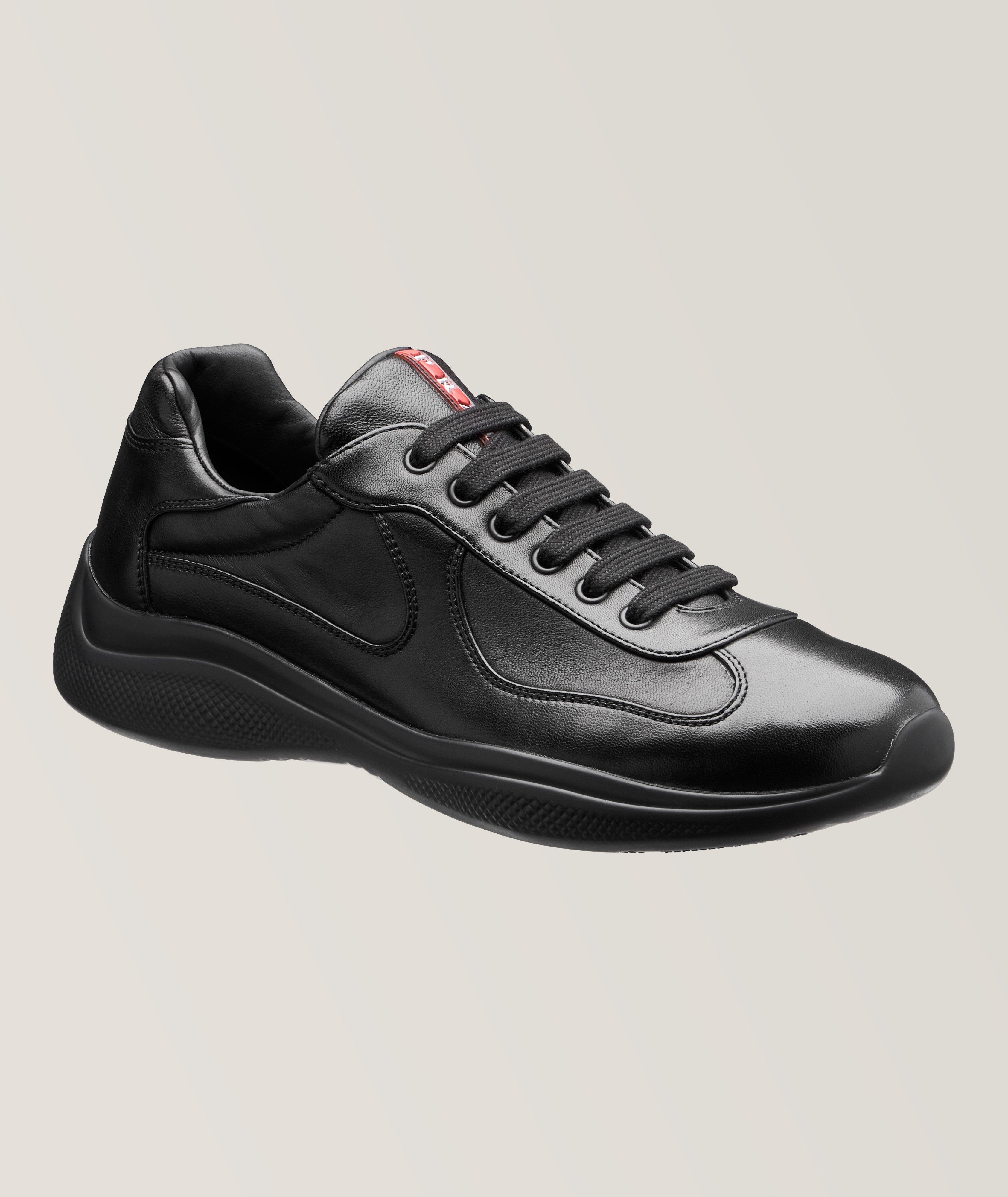 Prada Chaussure Sport Coupe De L’America Aux Textures Variées En Noir , Taille Homme 10