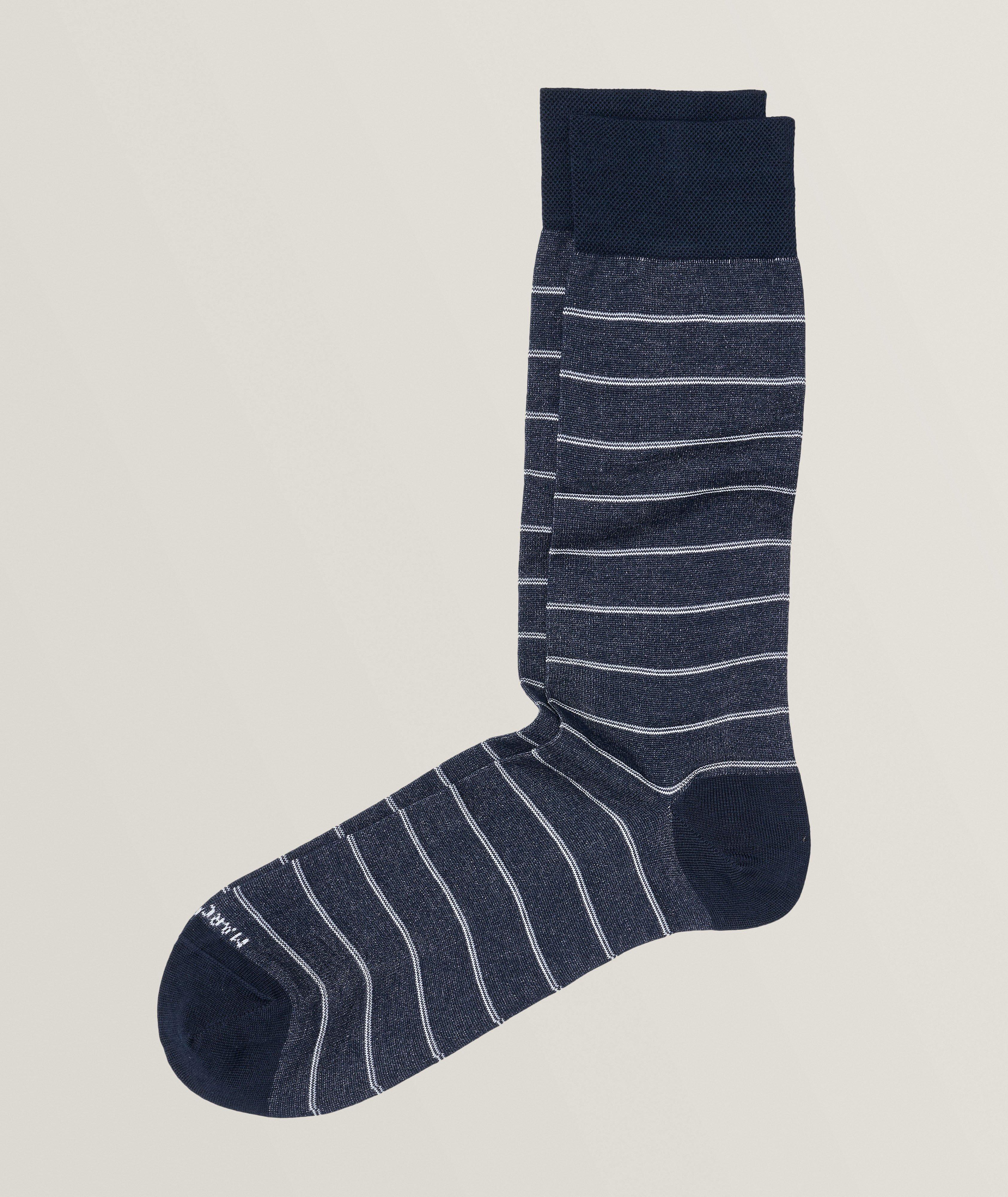 Marcoliani Micro Stripes Cotton Blend Crew Socks