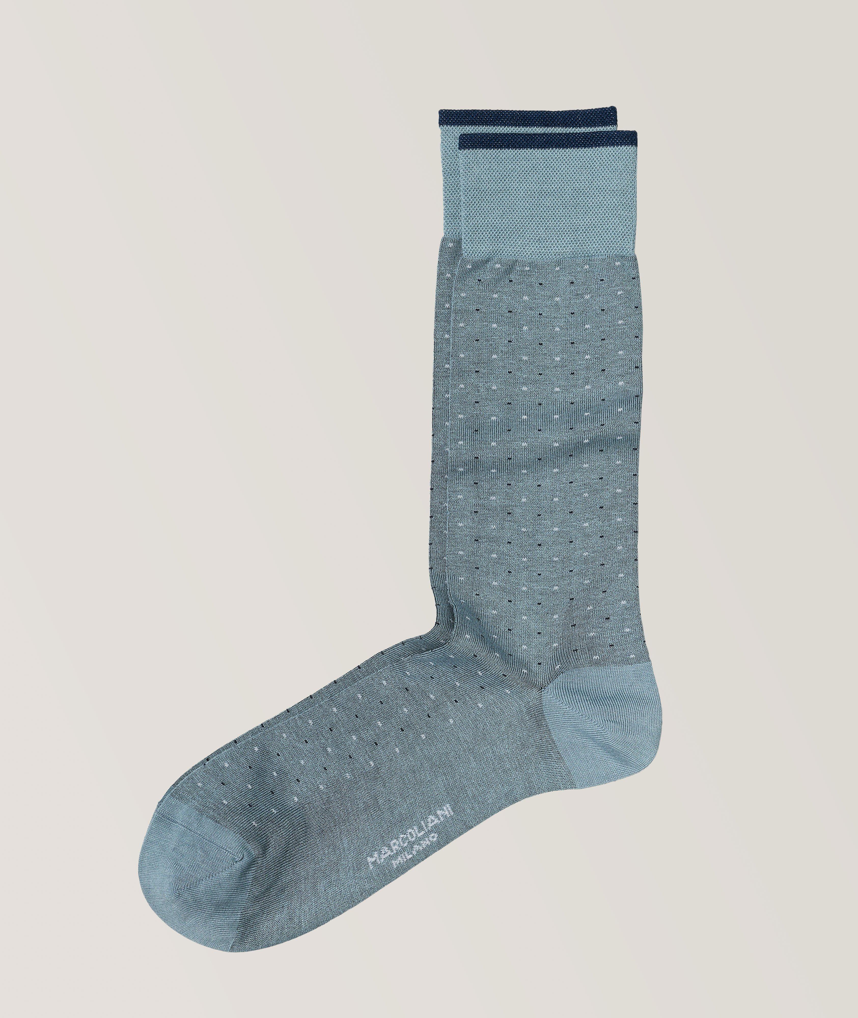 Marcoliani Varese Pindot Cotton Blend Crew Socks