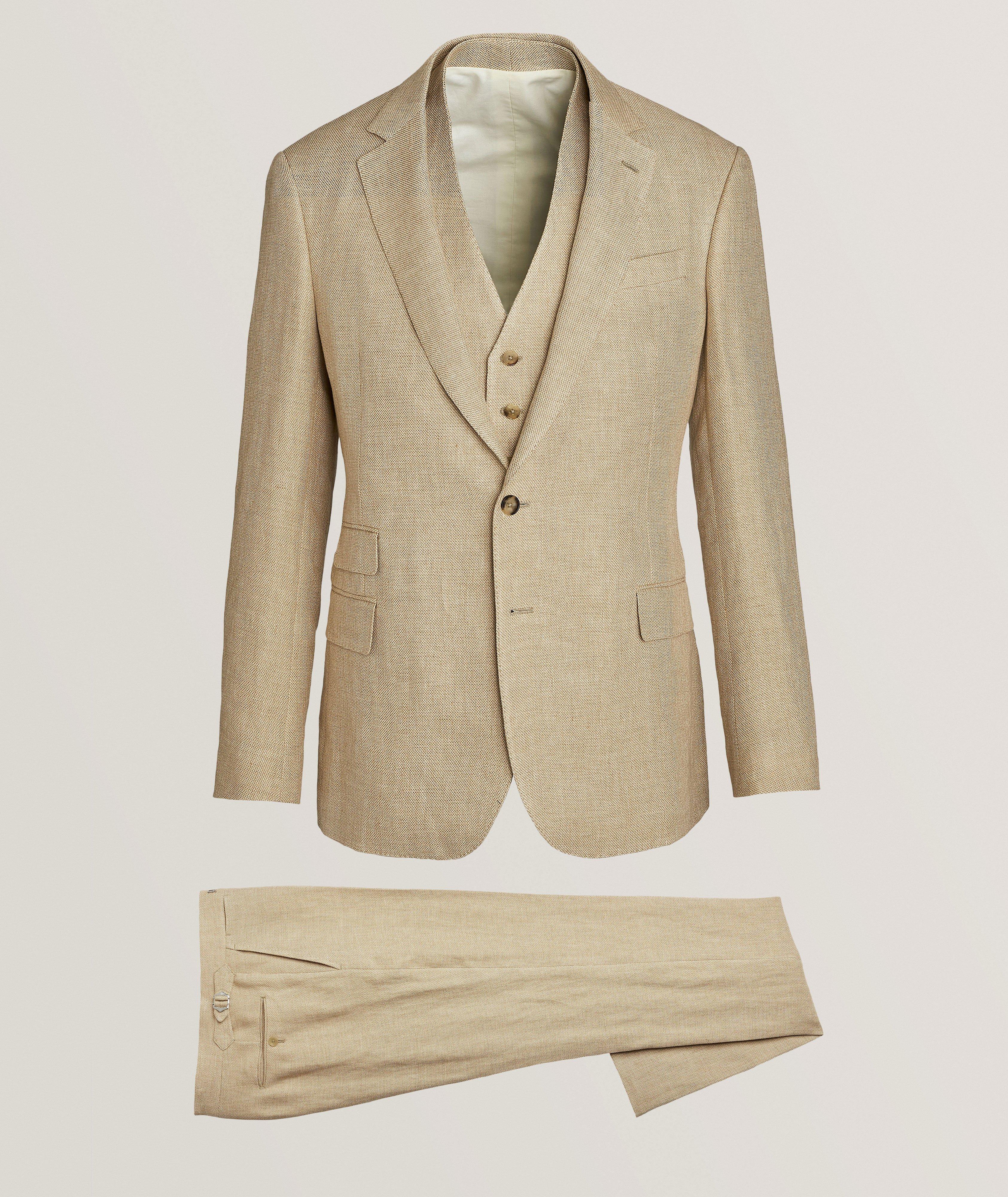 Kent Textured Sharkskin Weave Linen Suit