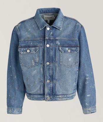 MM6 Maison Margiela Frayed Faded Cotton Denim Jacket | Coats 