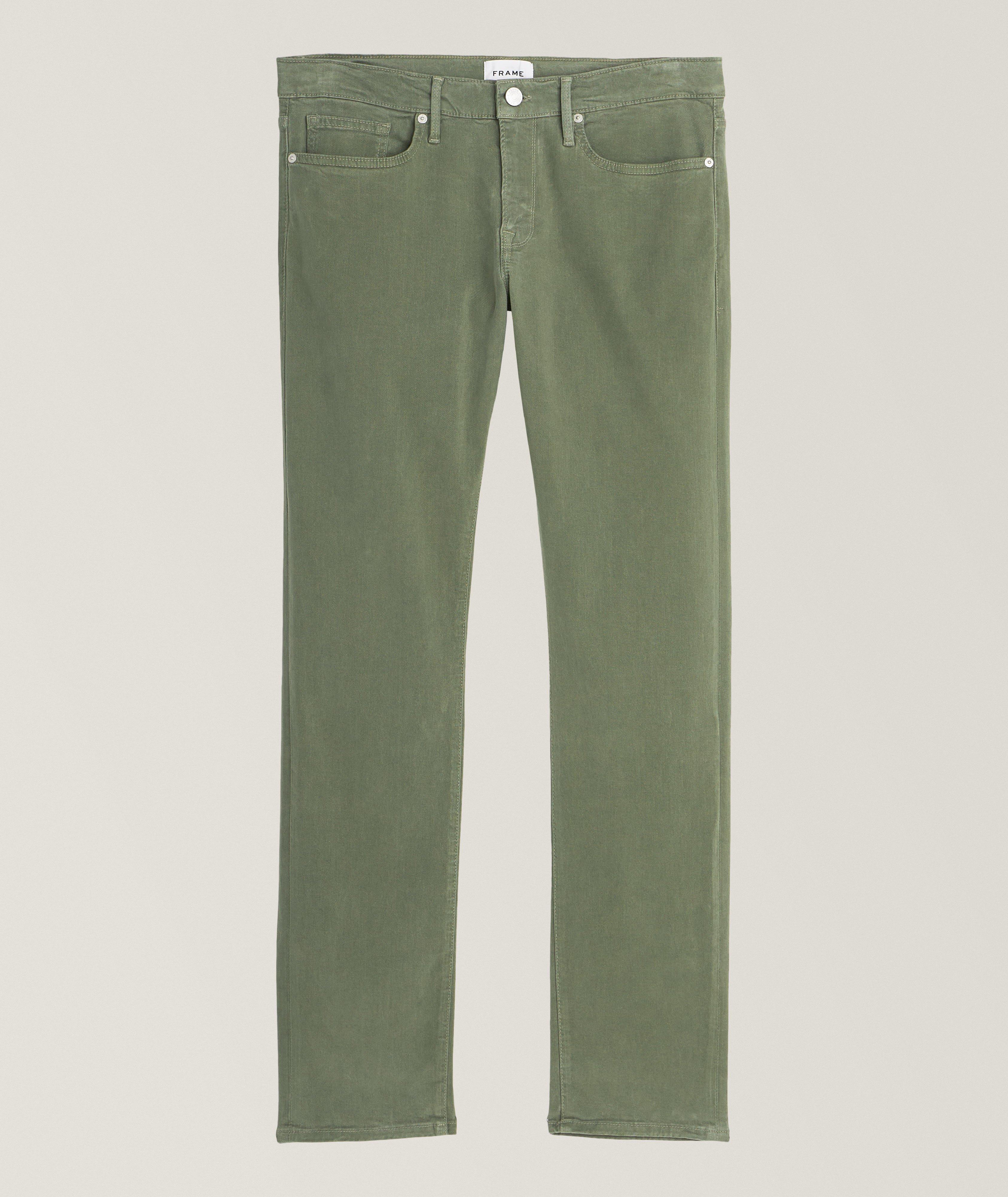 Frame L'homme Slim-Fit Lyocell-Blend Jeans In Green , Men's Size 33