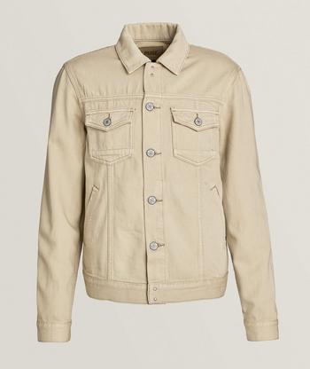 Beige jean jacket mens best sale