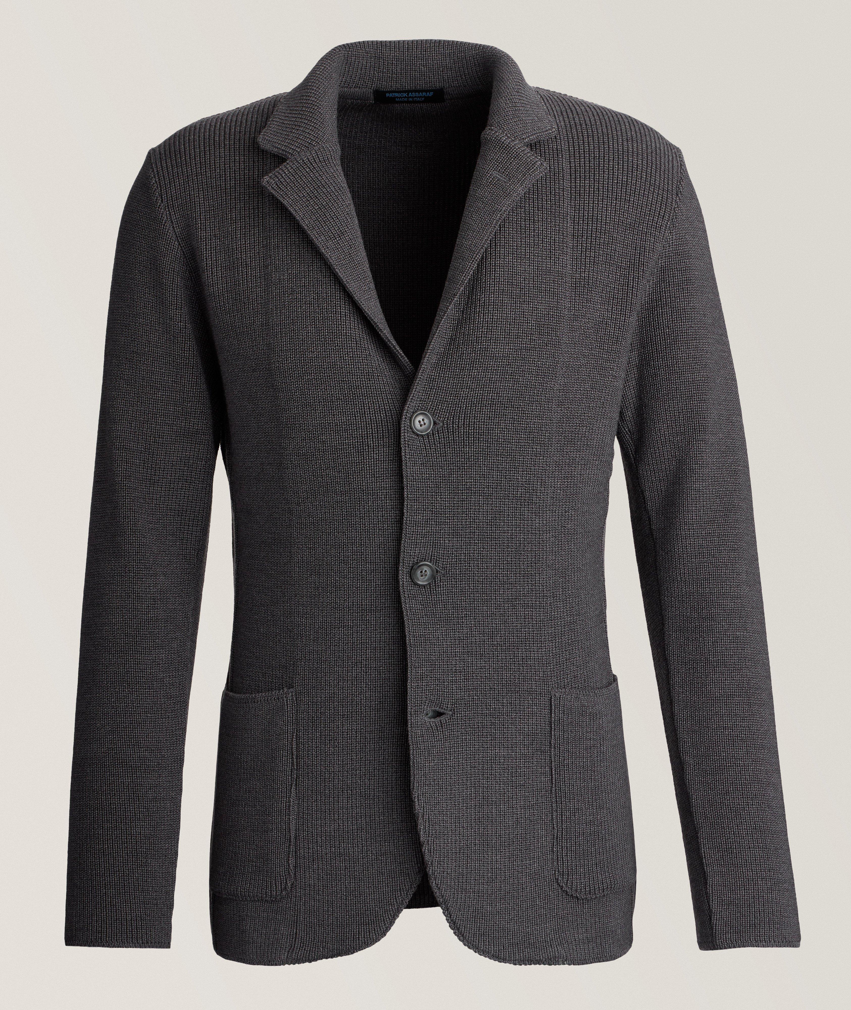 Patrick Assaraf Veston-Cardigan En Laine Mérinos Extrafine En Gris , Taille Homme Grand