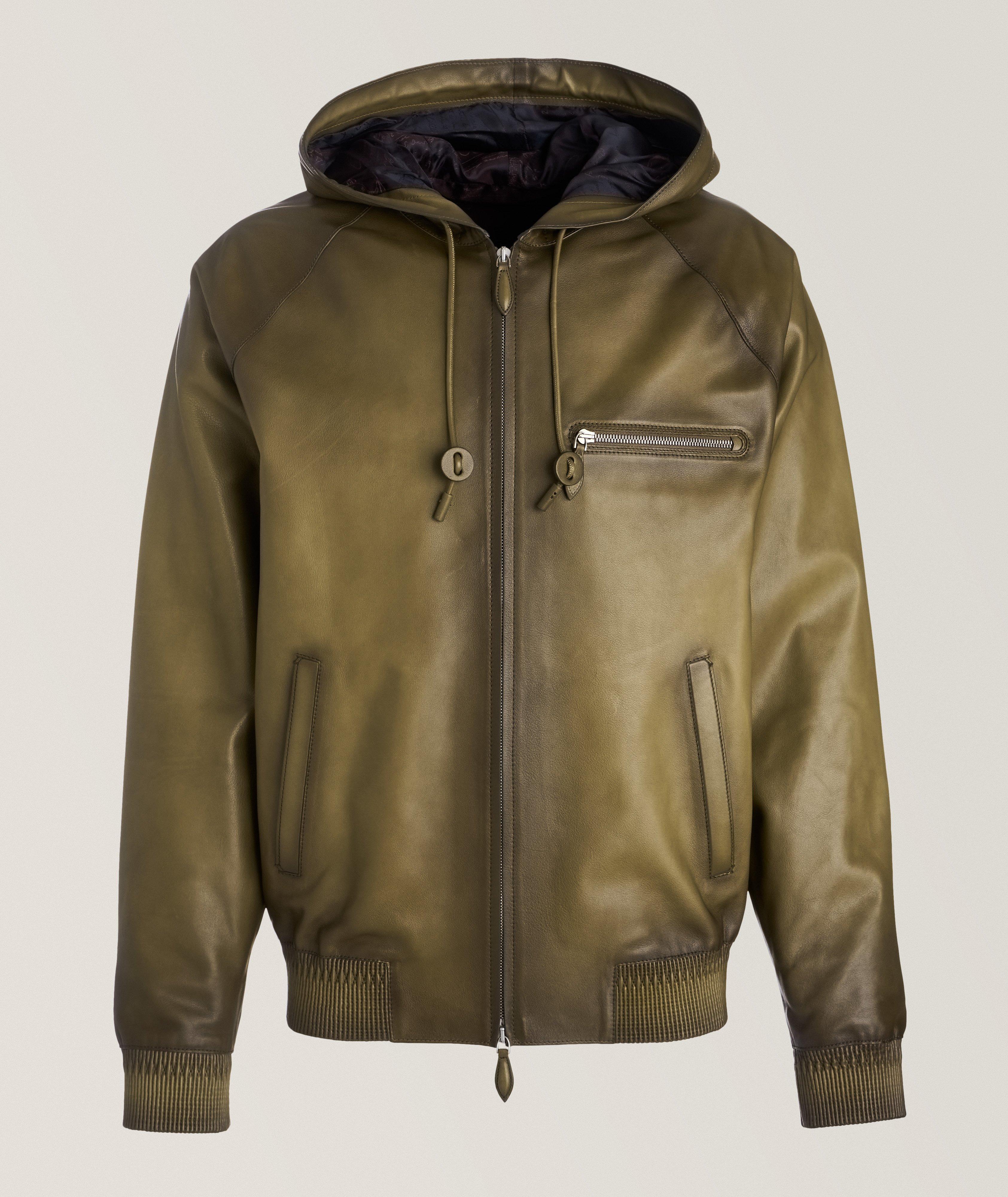 Berluti Blouson Avec Patine Et Capuchon En Vert , Taille Homme 50