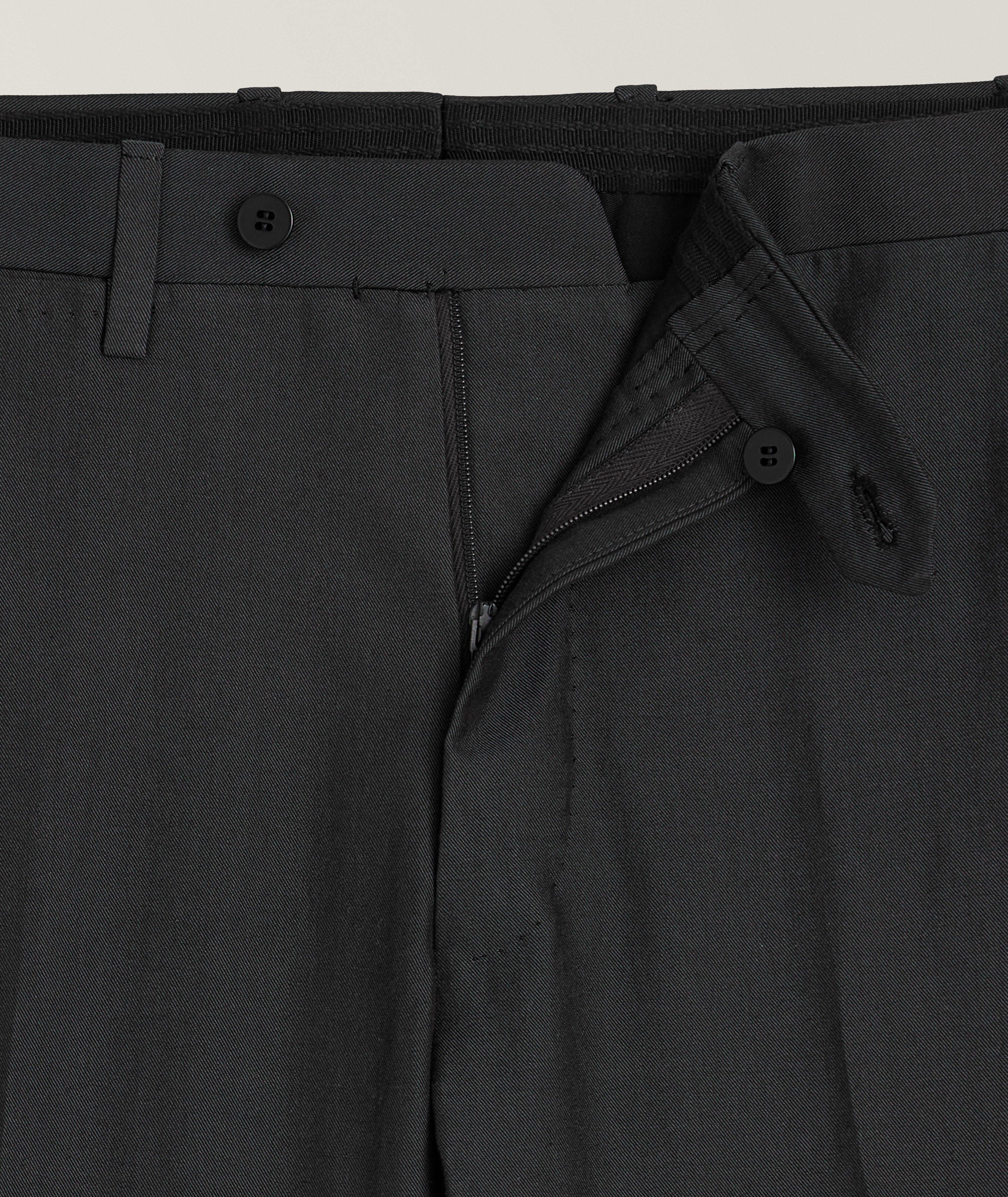 Mélange Washed Cotton Pleated Dress Pants image 1