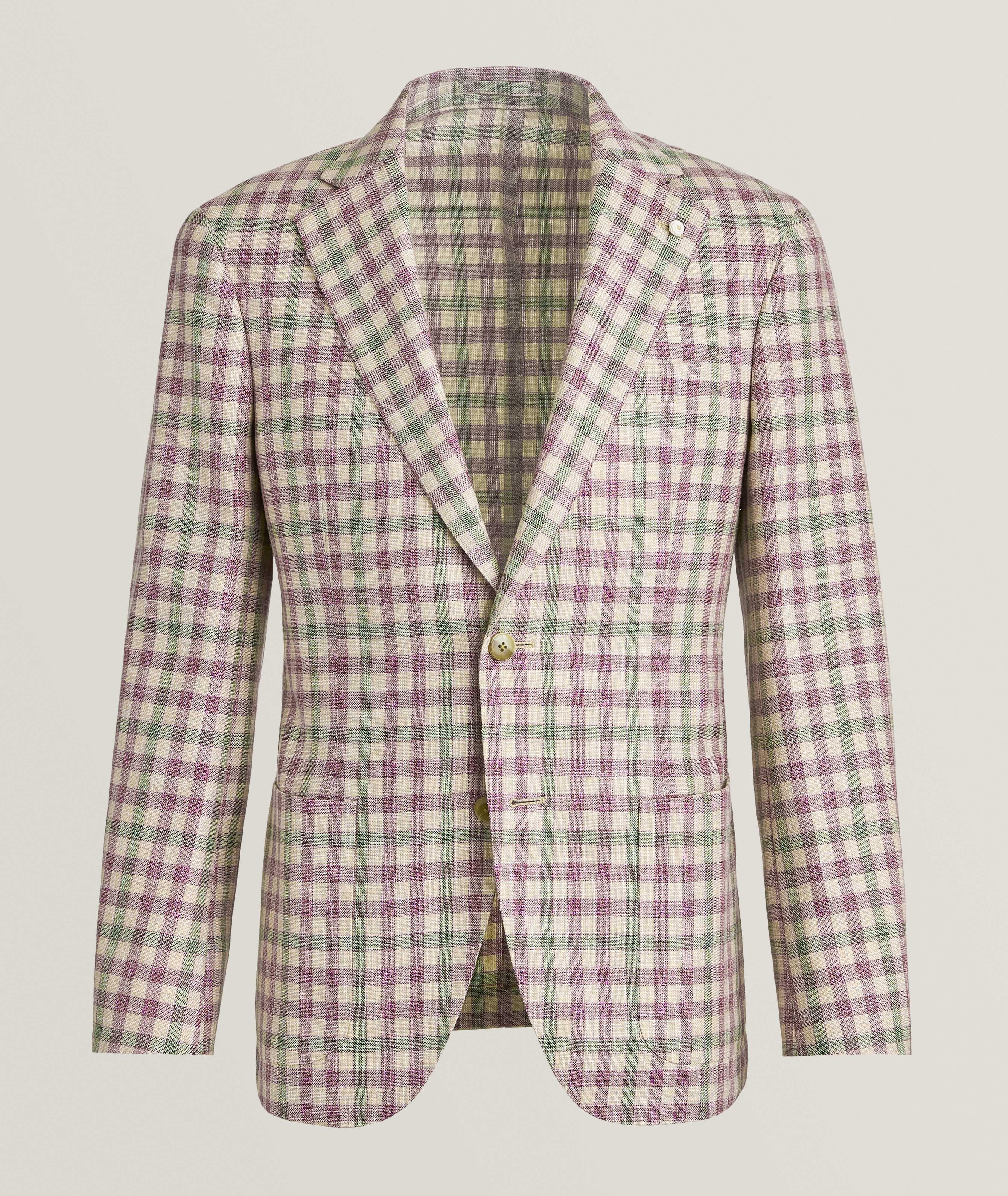 Luigi Bianchi Glen Check Virgin Wool-Blend Sport Jacket 