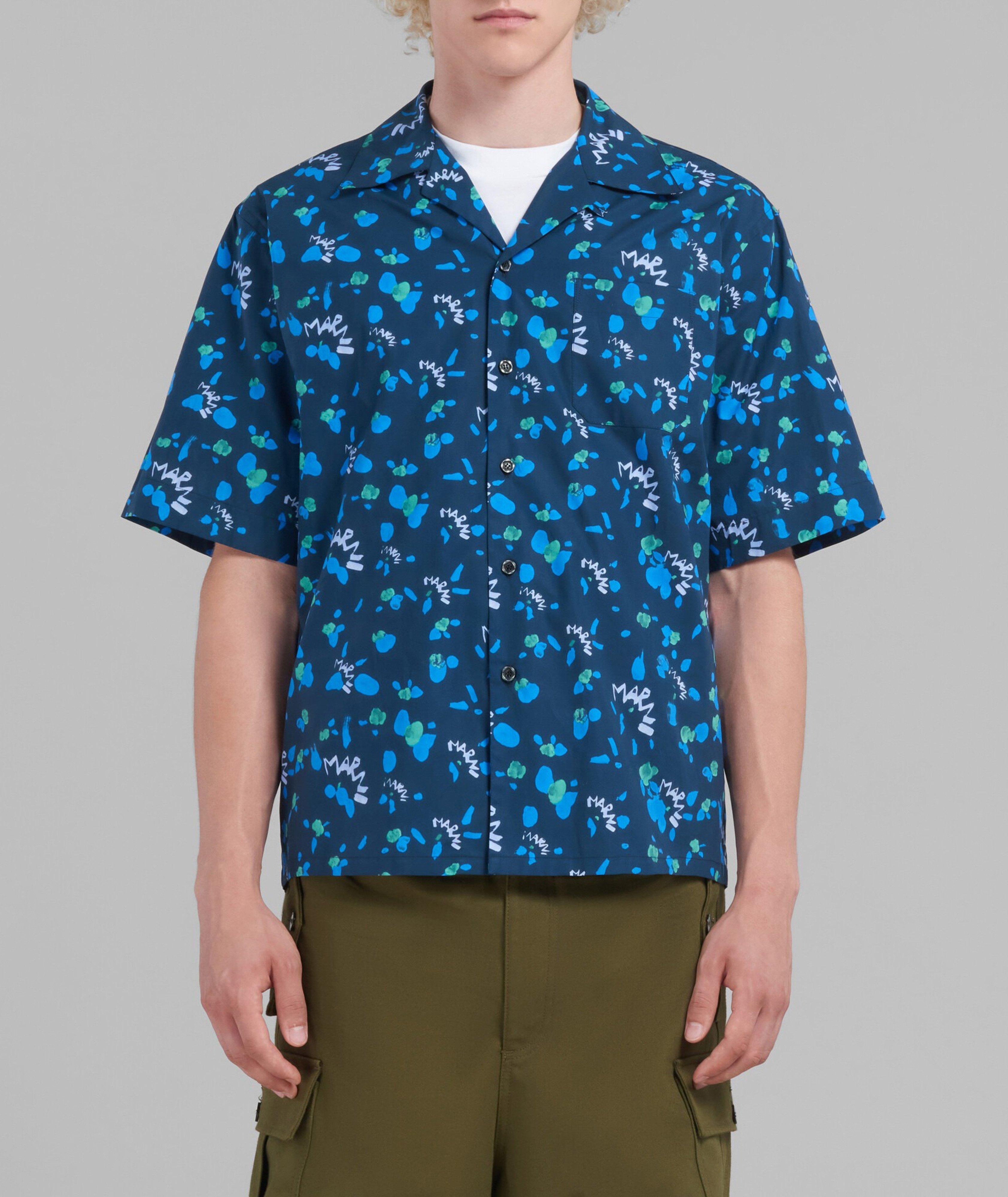 Allover Ink Print Cotton Sport Shirt image 1