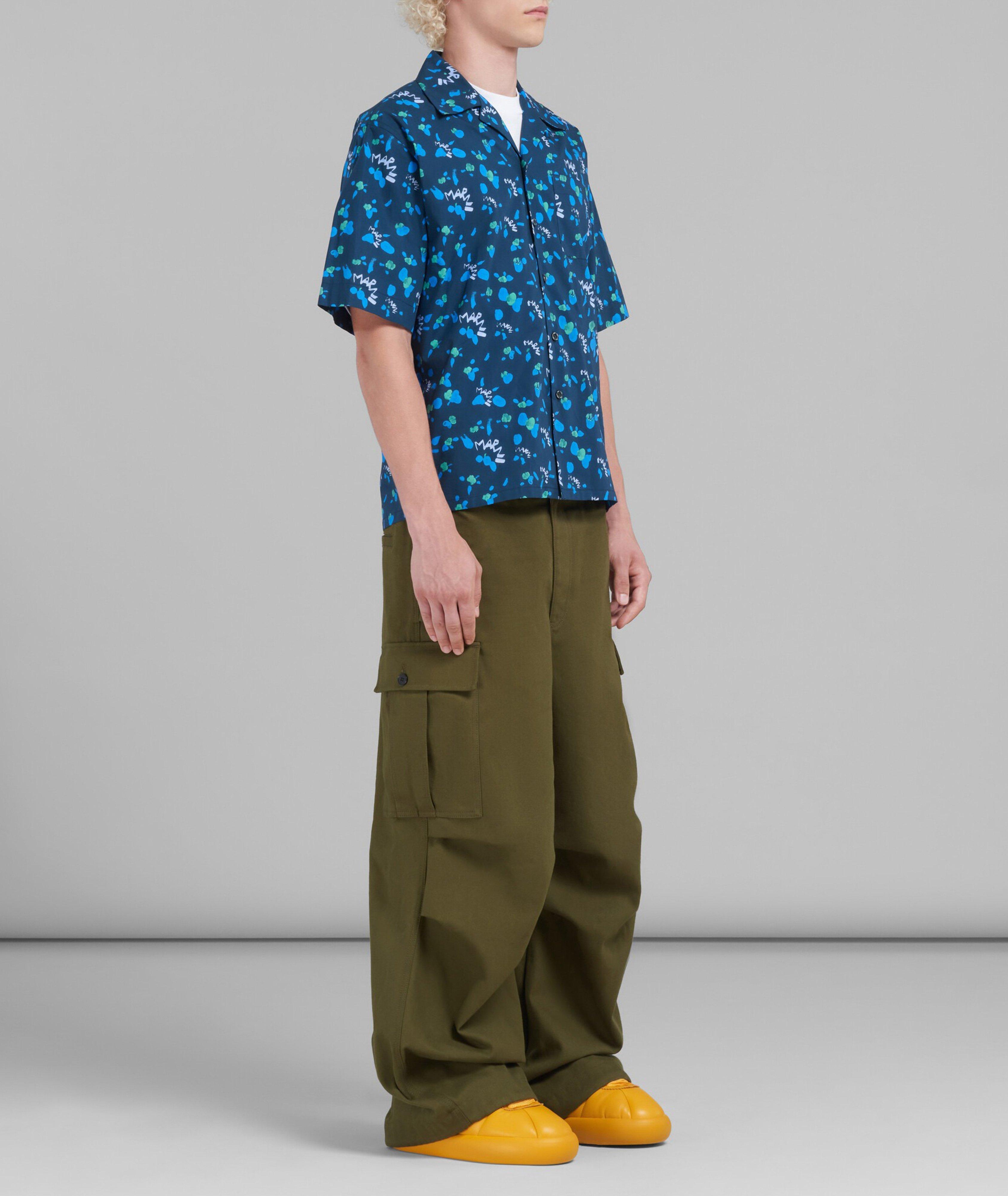 Allover Ink Print Cotton Sport Shirt image 4