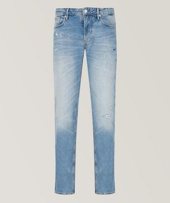 P001 Distressed Western Skinny Jeans