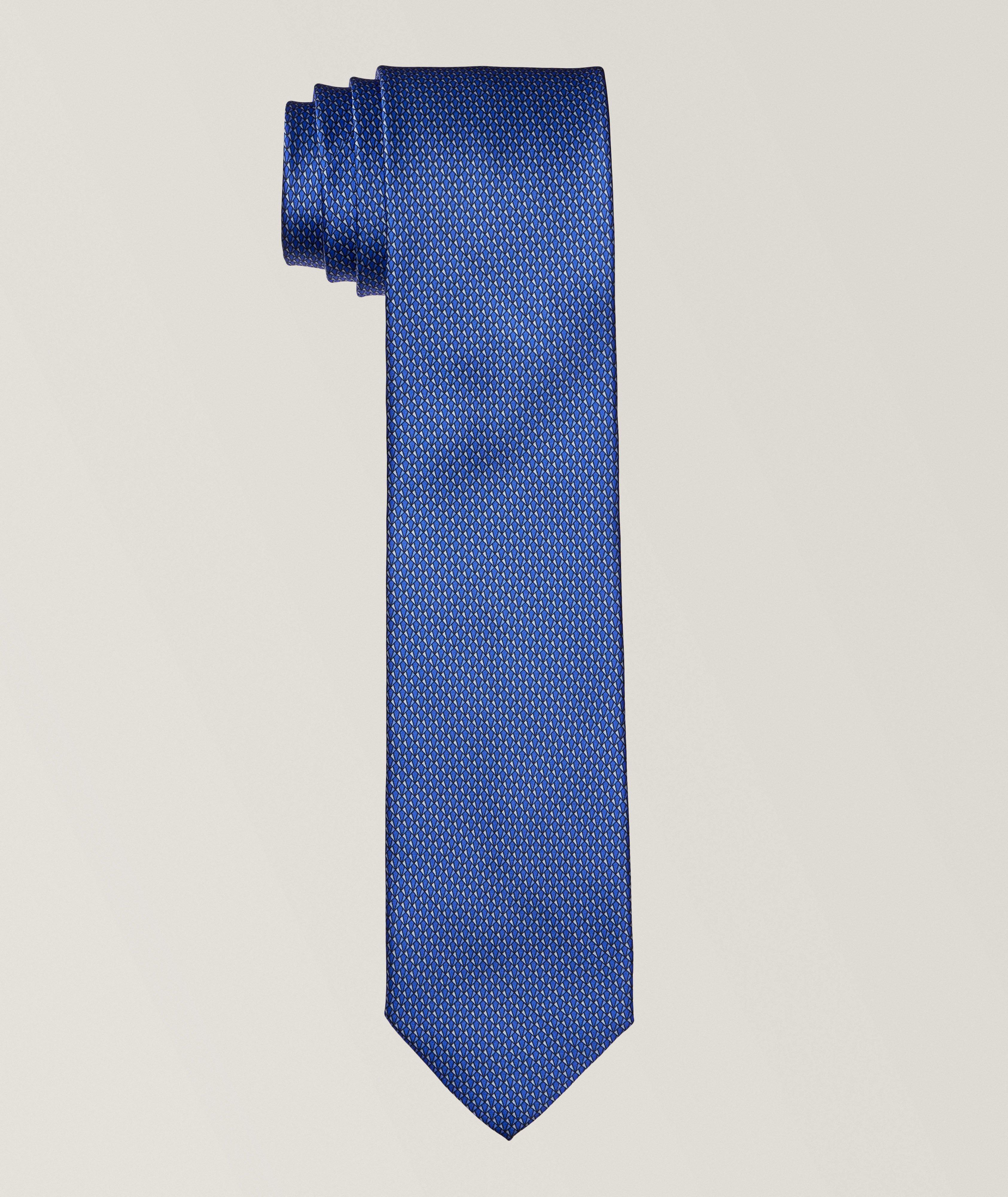 Geometric Jacquard Silk Tie