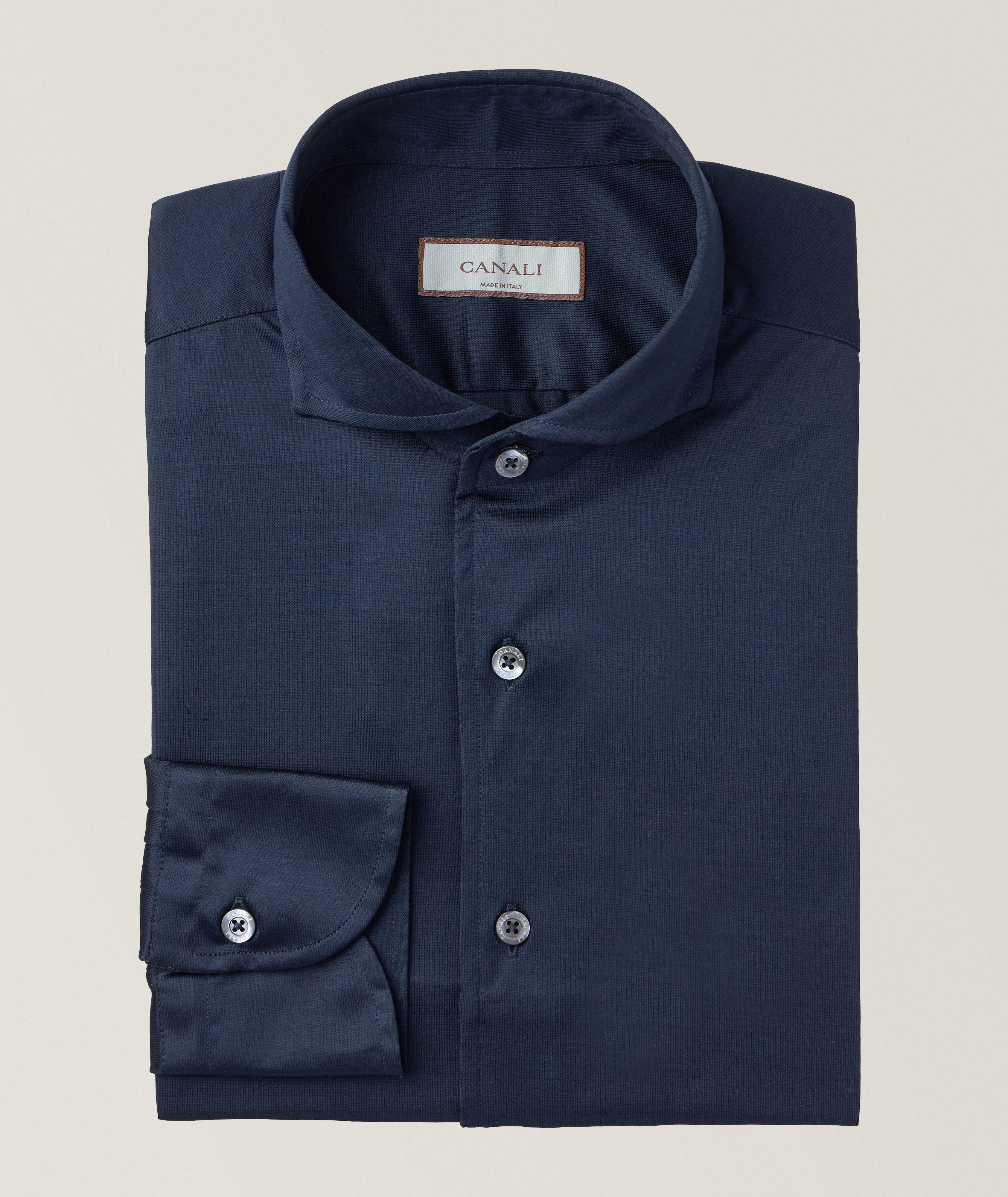 Canali Chemise Décontractée En Jersey De Coton En Bleu , Taille Homme TTG