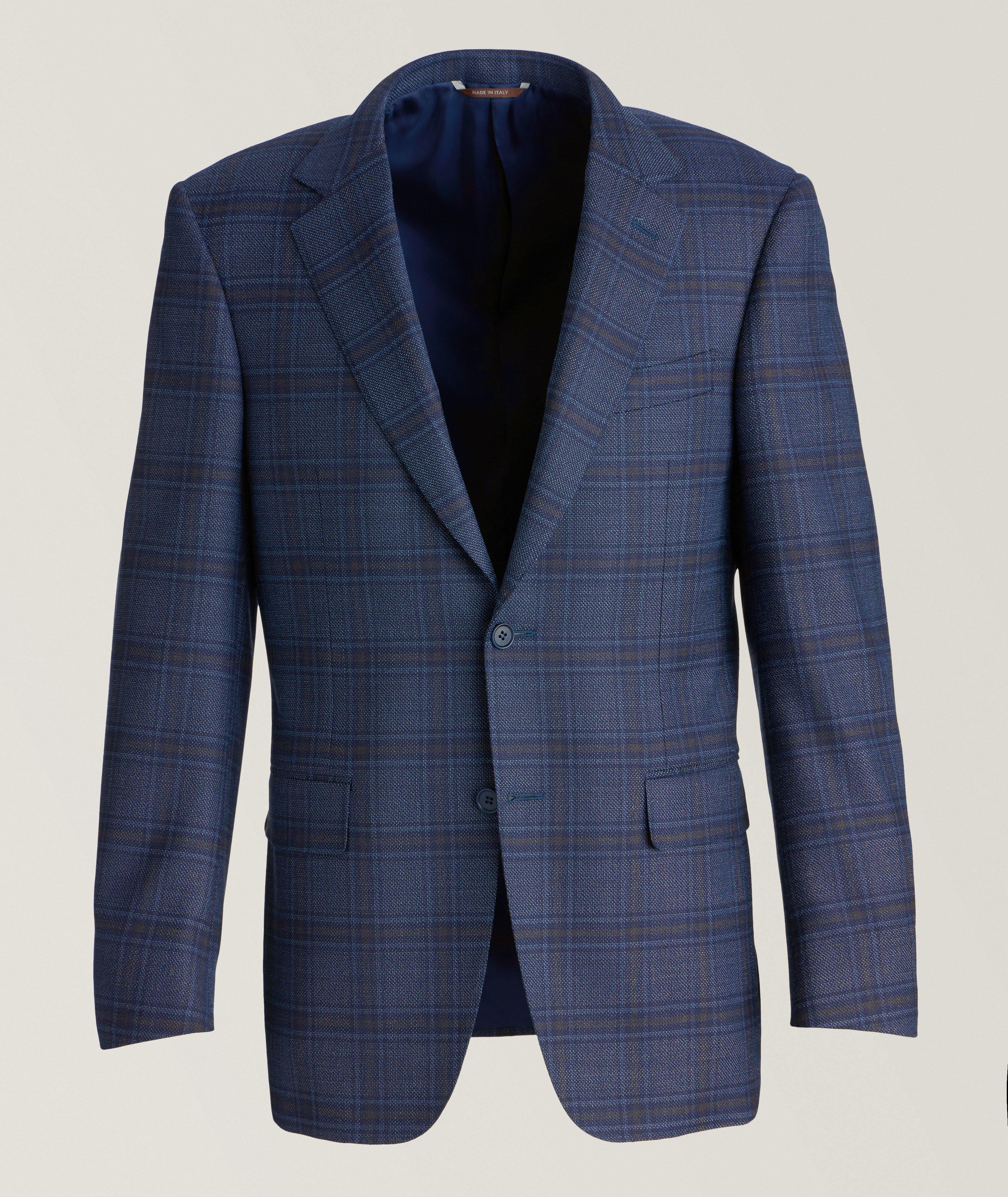 Check Stretch Wool-Blend Sport Jacket