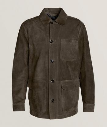 Maurizio Baldassari Lamb Suede & Cashmere Shirt Jacket, Leather