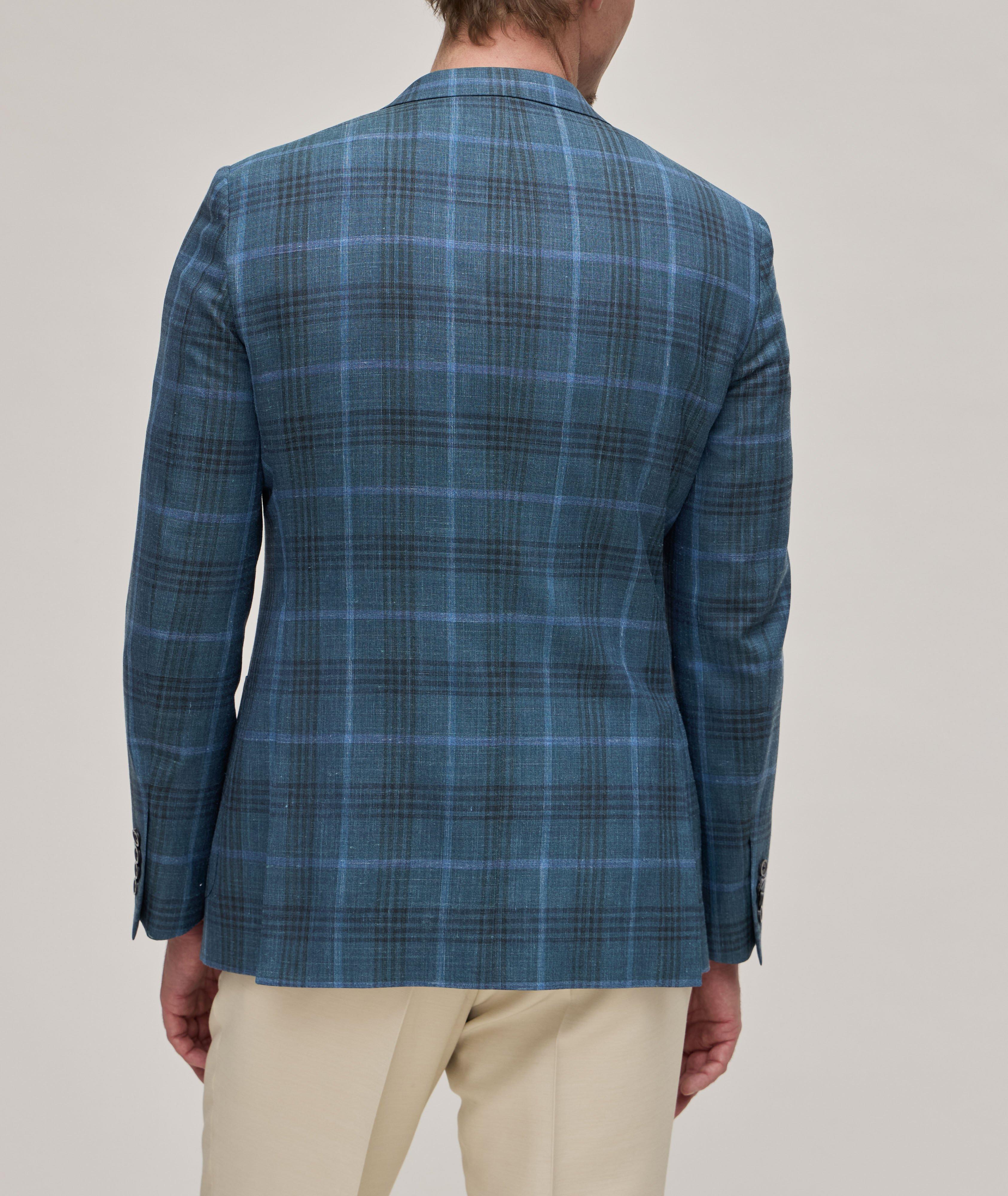 Large Windowpane Wool & Silk Sport Jacket  image 2