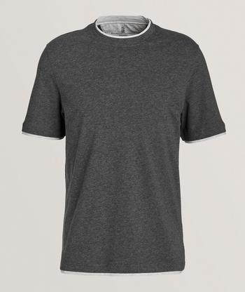 Tシャツ・カットソー BRUNELLO CUCINELLI CASHMERE AND SILK T-SHIRT Brunello Cucinelli Metallic Short-Sleeve Cashmere Silk T