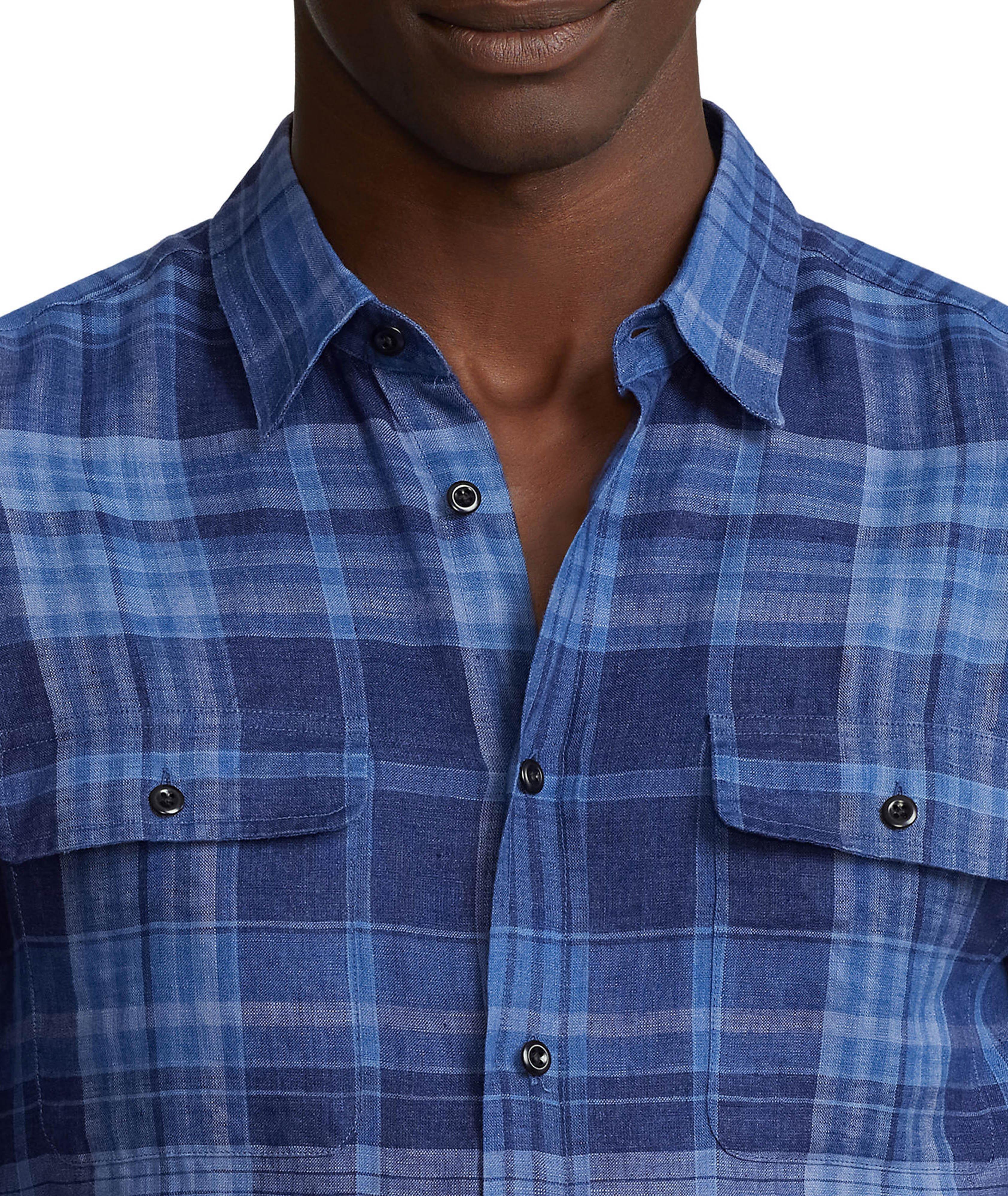 Plaid Linen Sport Shirt image 3