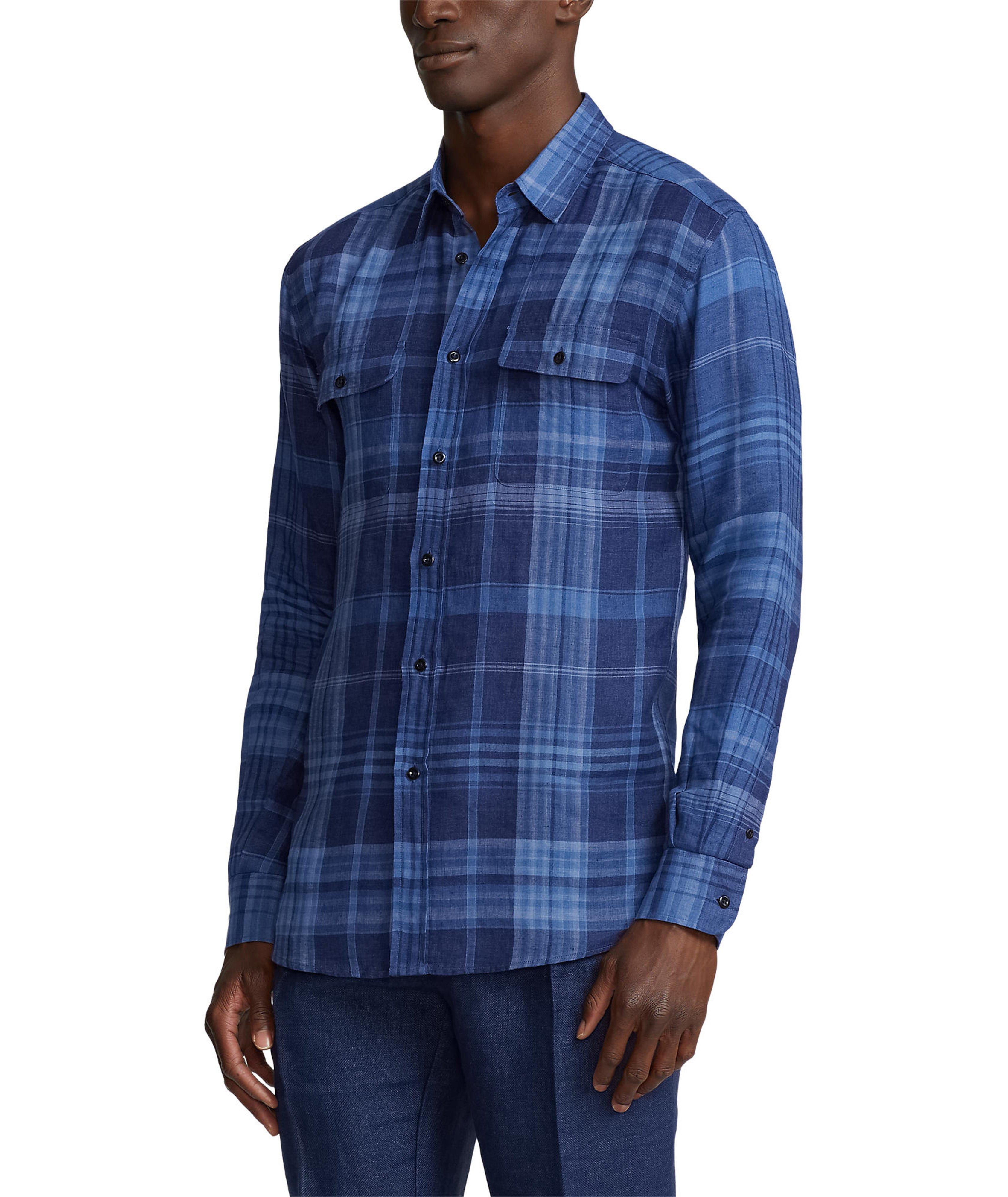 Plaid Linen Sport Shirt image 4