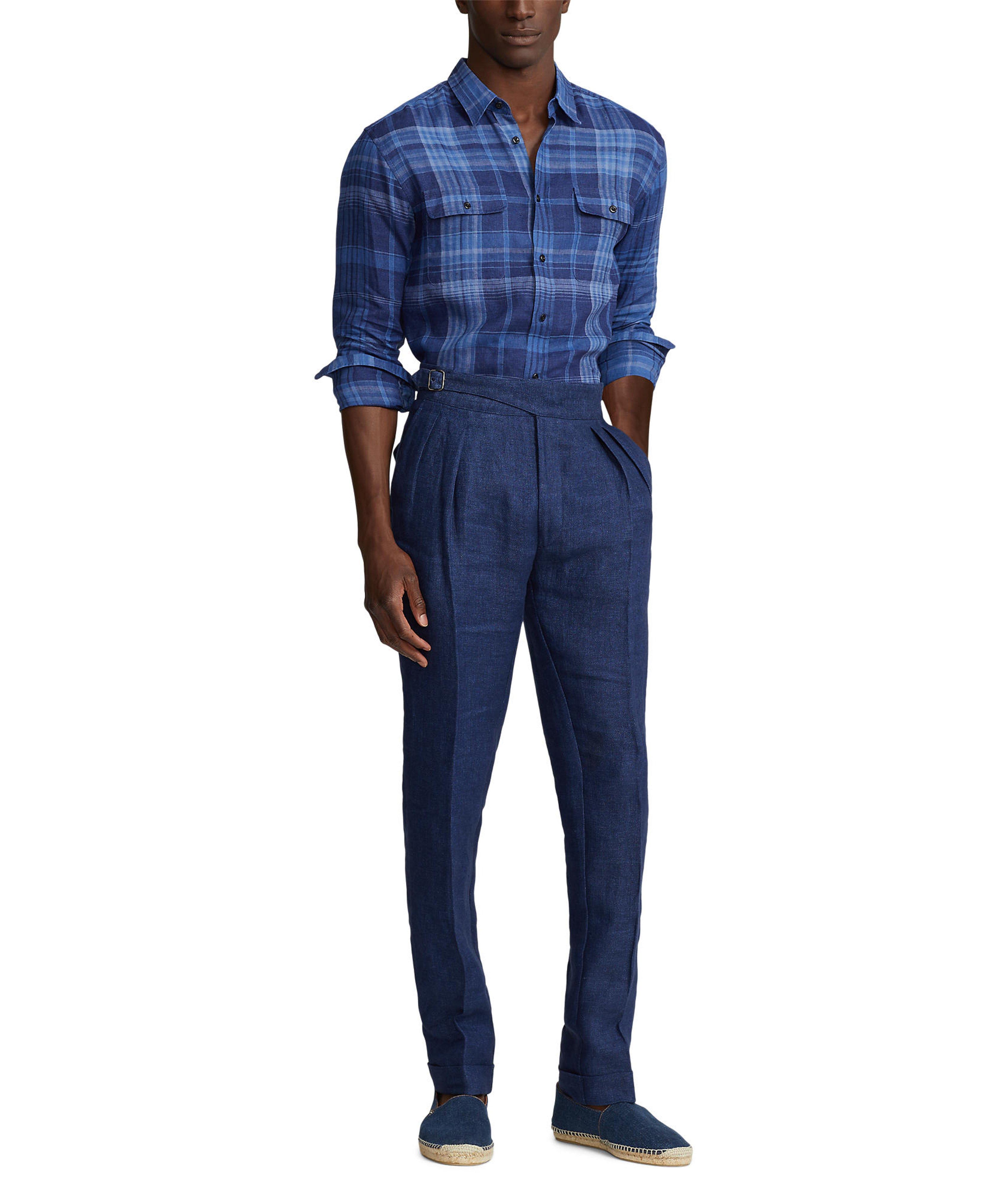 Plaid Linen Sport Shirt image 5