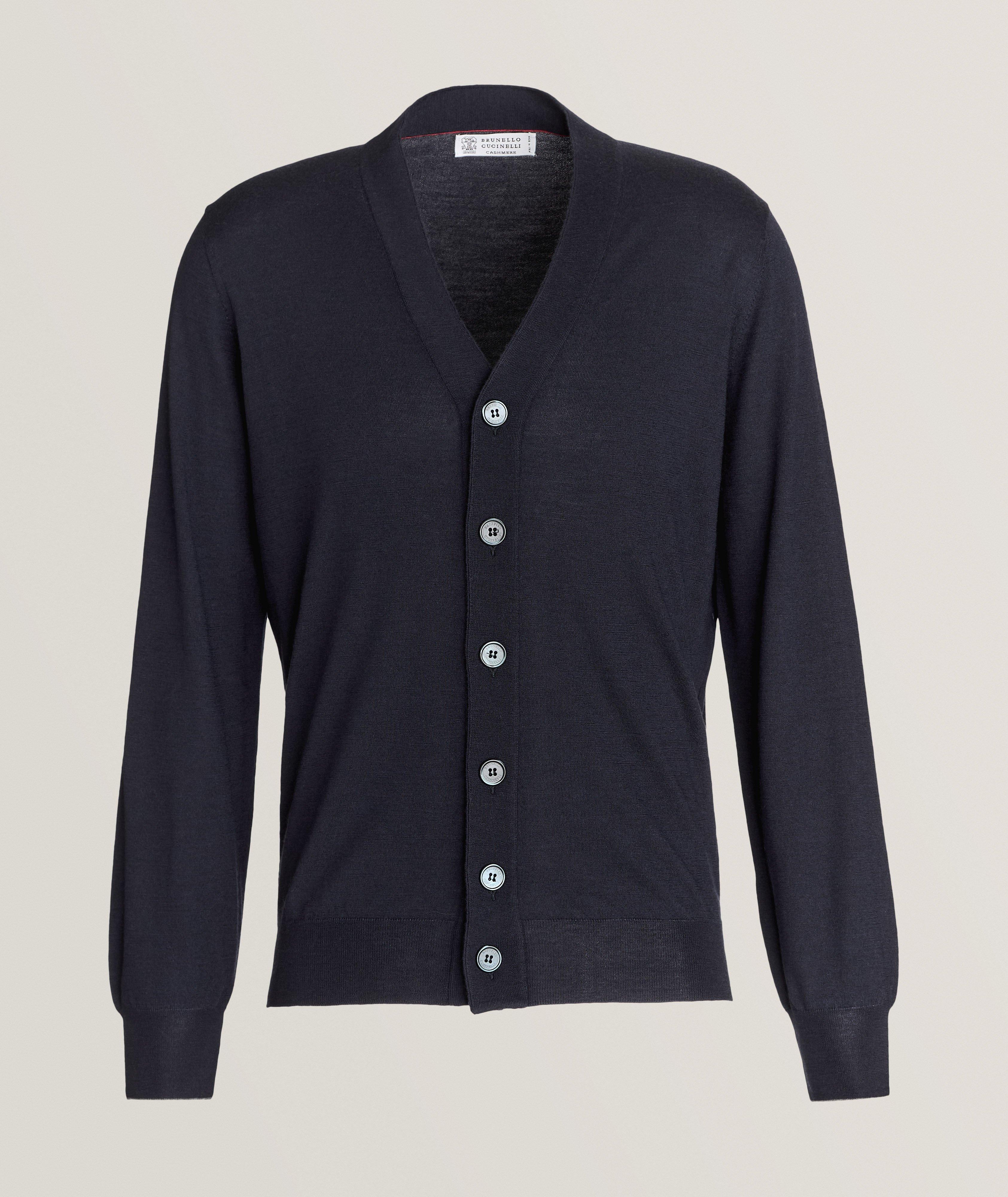 Brunello Cucinelli Cardigan En Laine Et En Cachemire En Bleu , Taille Homme Grand