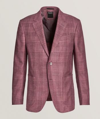 Isaia Capri Windowpane Cashmere Sport Jacket