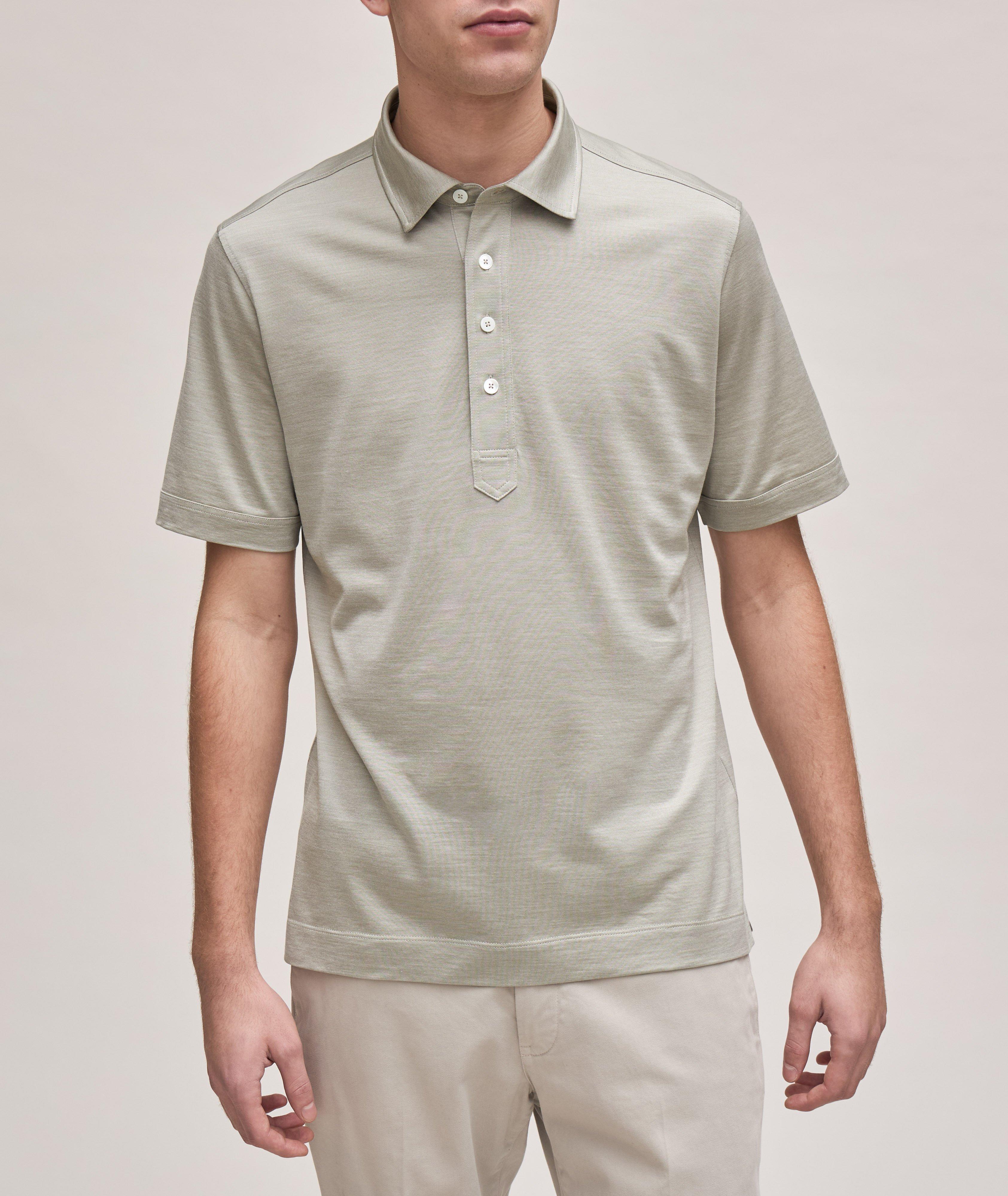 Leggerissimo Heathered Silk-Cotton Polo  image 1