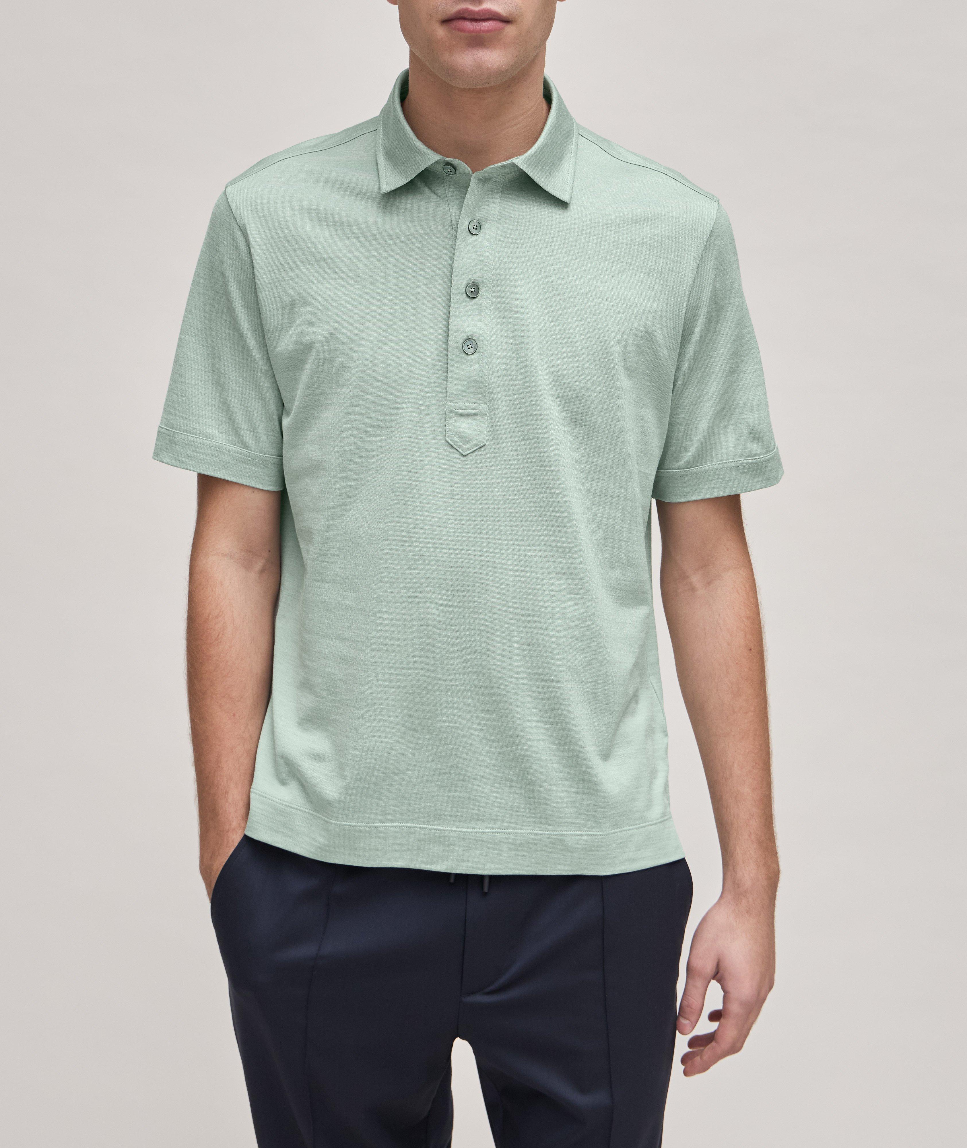 Leggerissimo Heathered Silk-Cotton Polo  image 1
