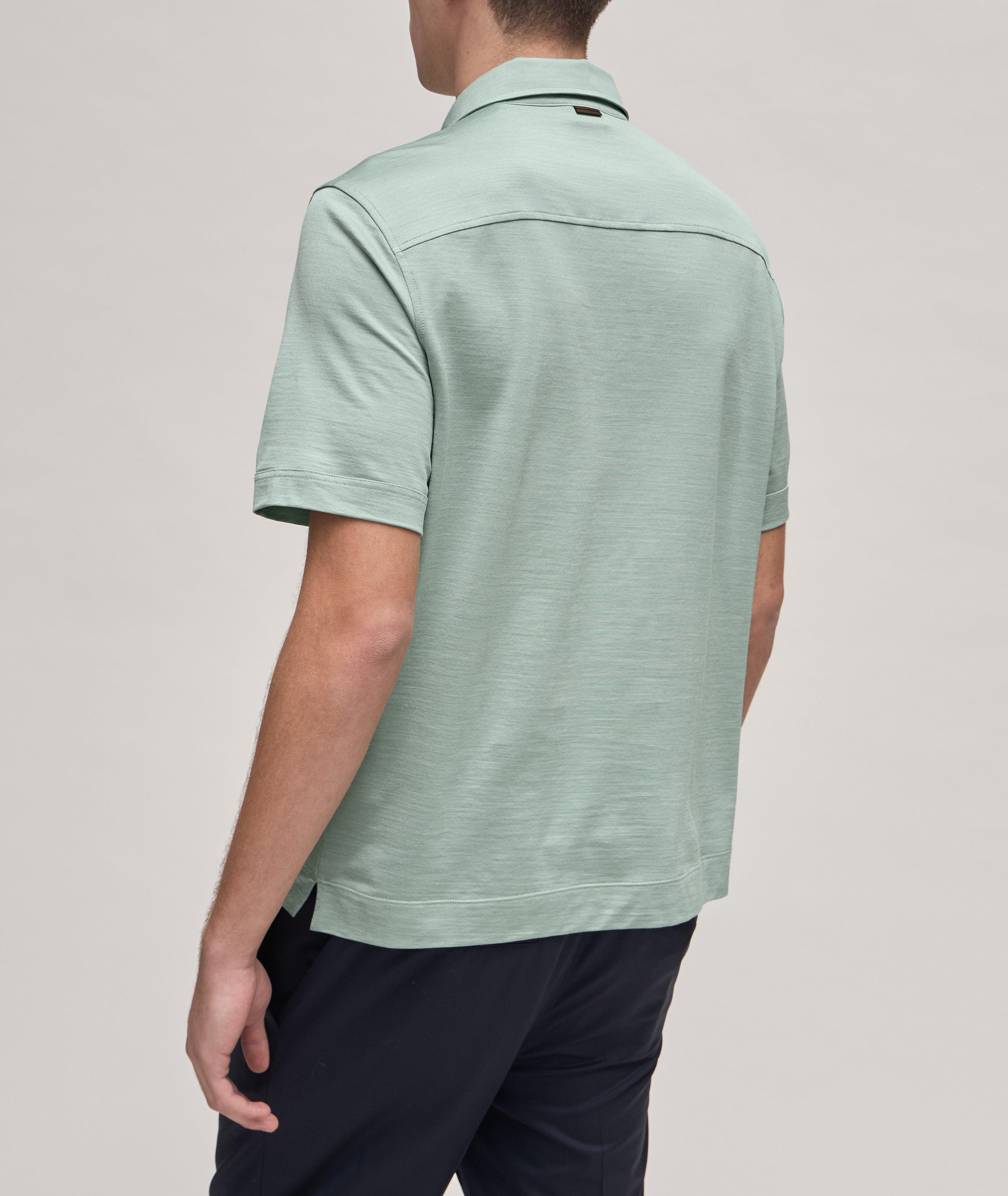 Leggerissimo Heathered Silk-Cotton Polo  image 2