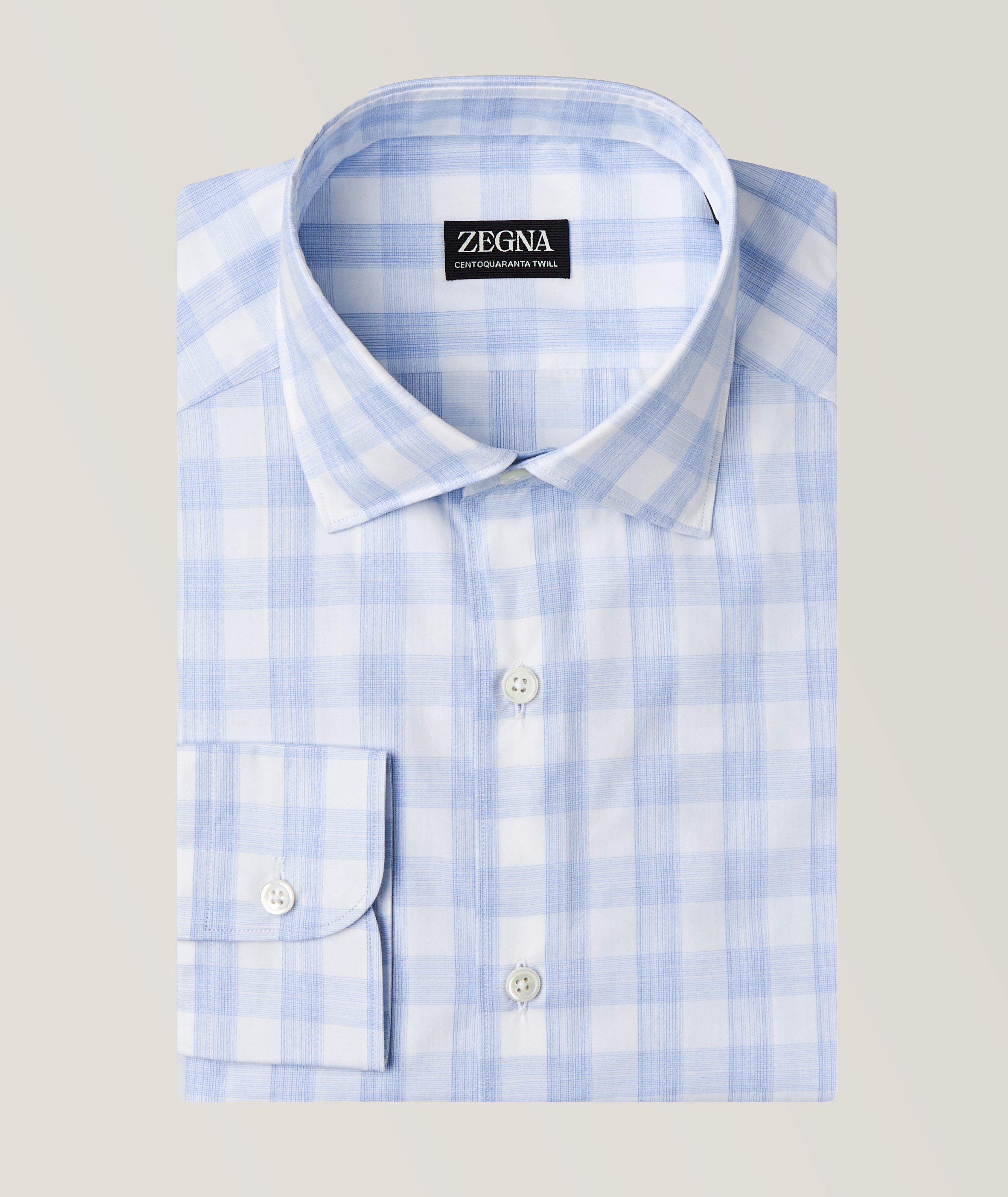 Checkered Centoquaranta Twill Sport Shirt image 0