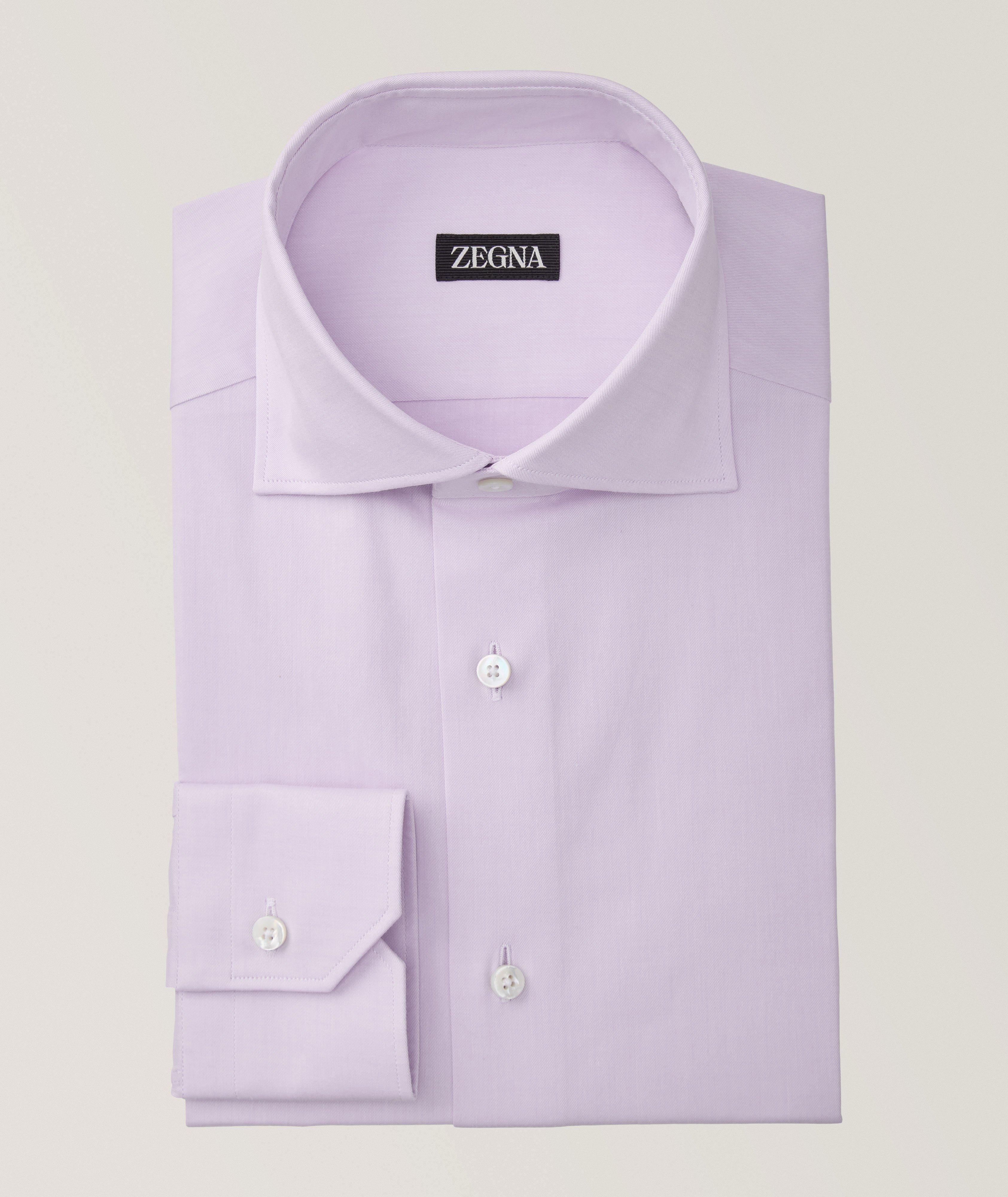 Zegna Chemise En Coton Extensible En Rose , Taille Homme 16