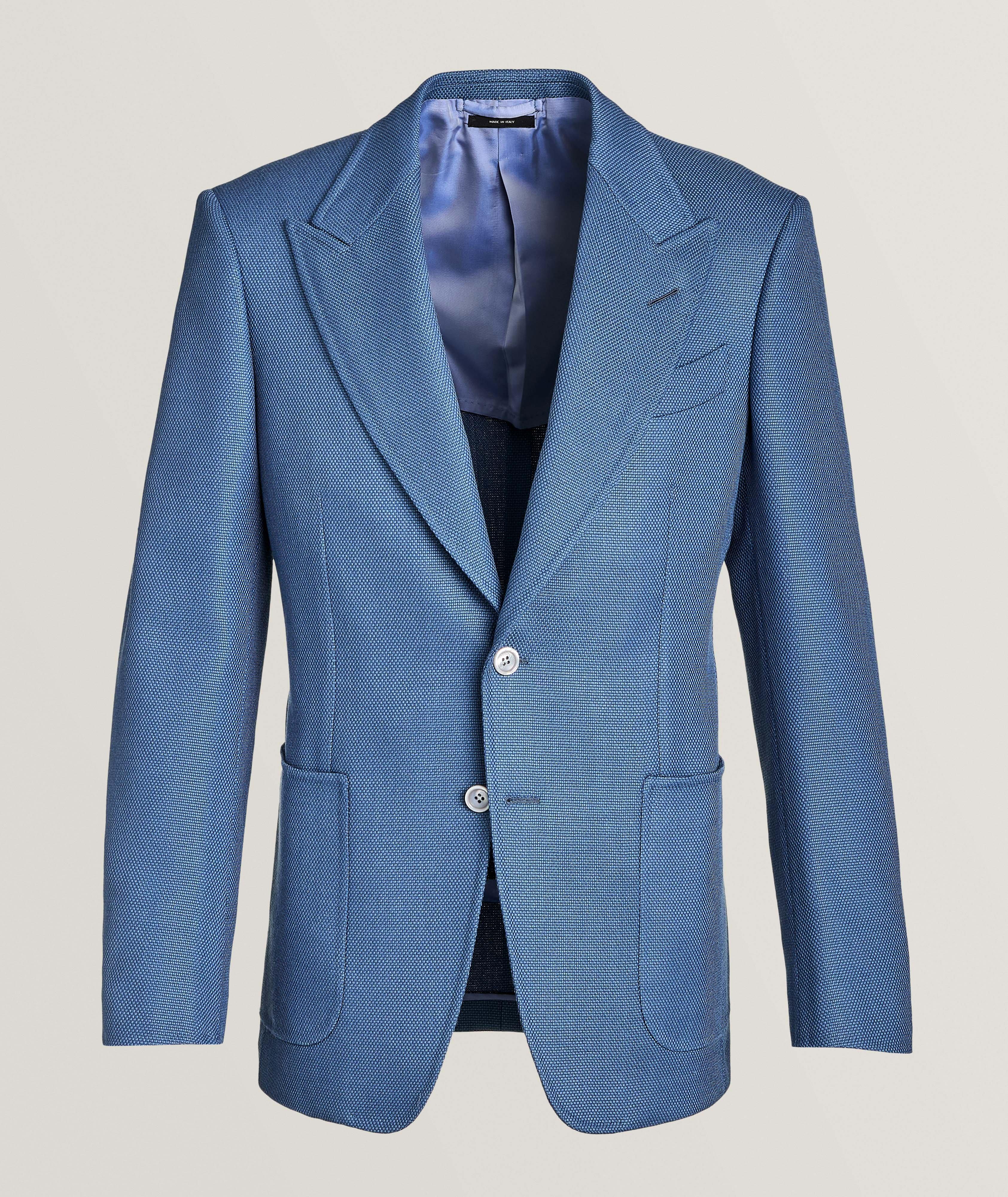 Tom Ford Veston Shelton En Laine, En Mohair Et En Soie En Bleu , Taille Homme 40