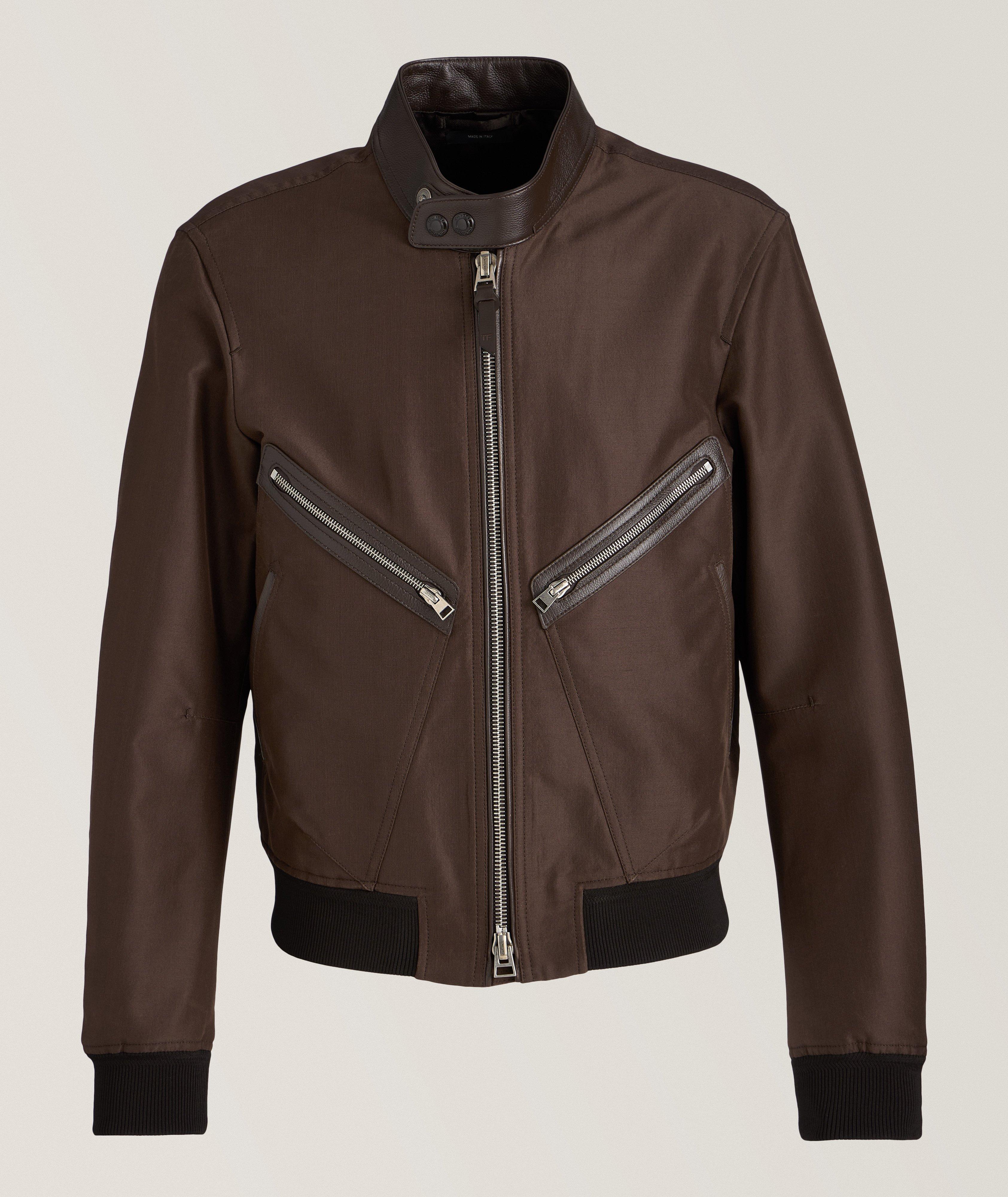 Wool-Silk Faille Racer Bomber