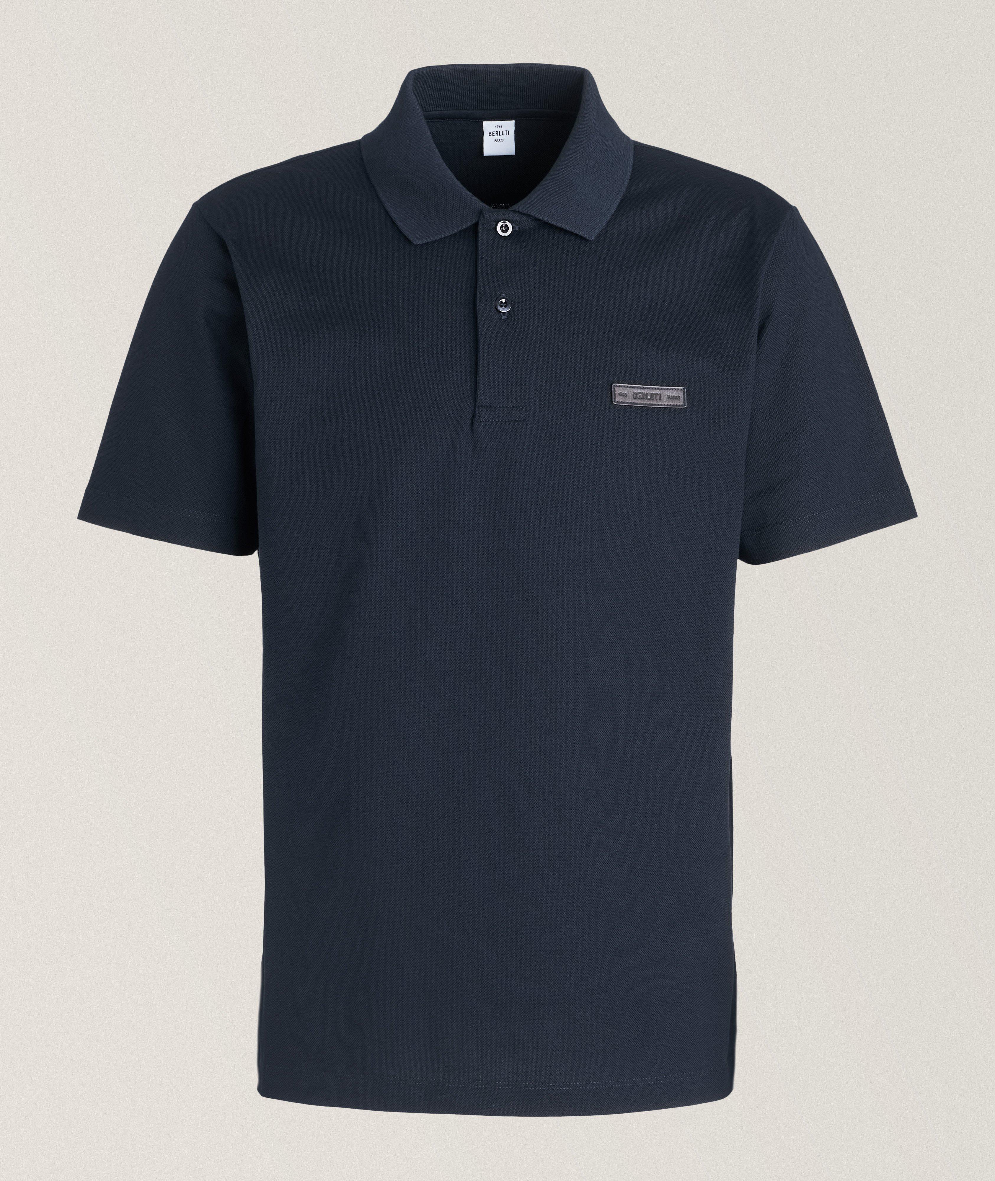 Berluti Polo En Piqué De Coton Avec Logo En Bleu , Taille Homme Grand