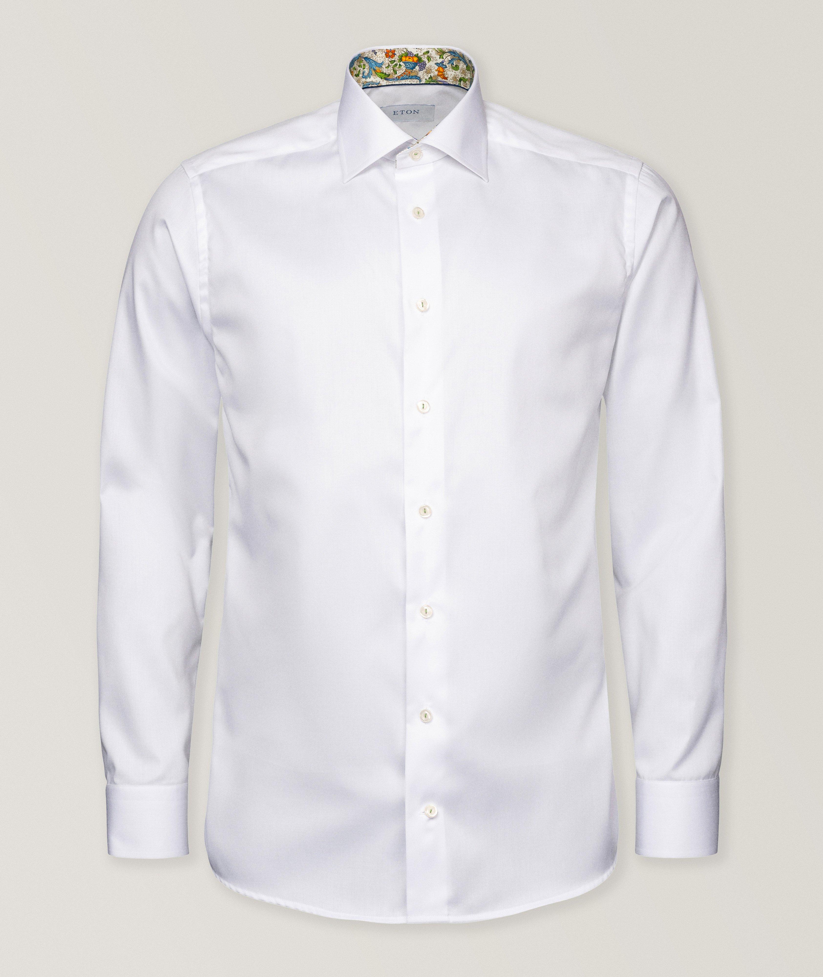 Geometric Floral Effect Signature Twill Shirt