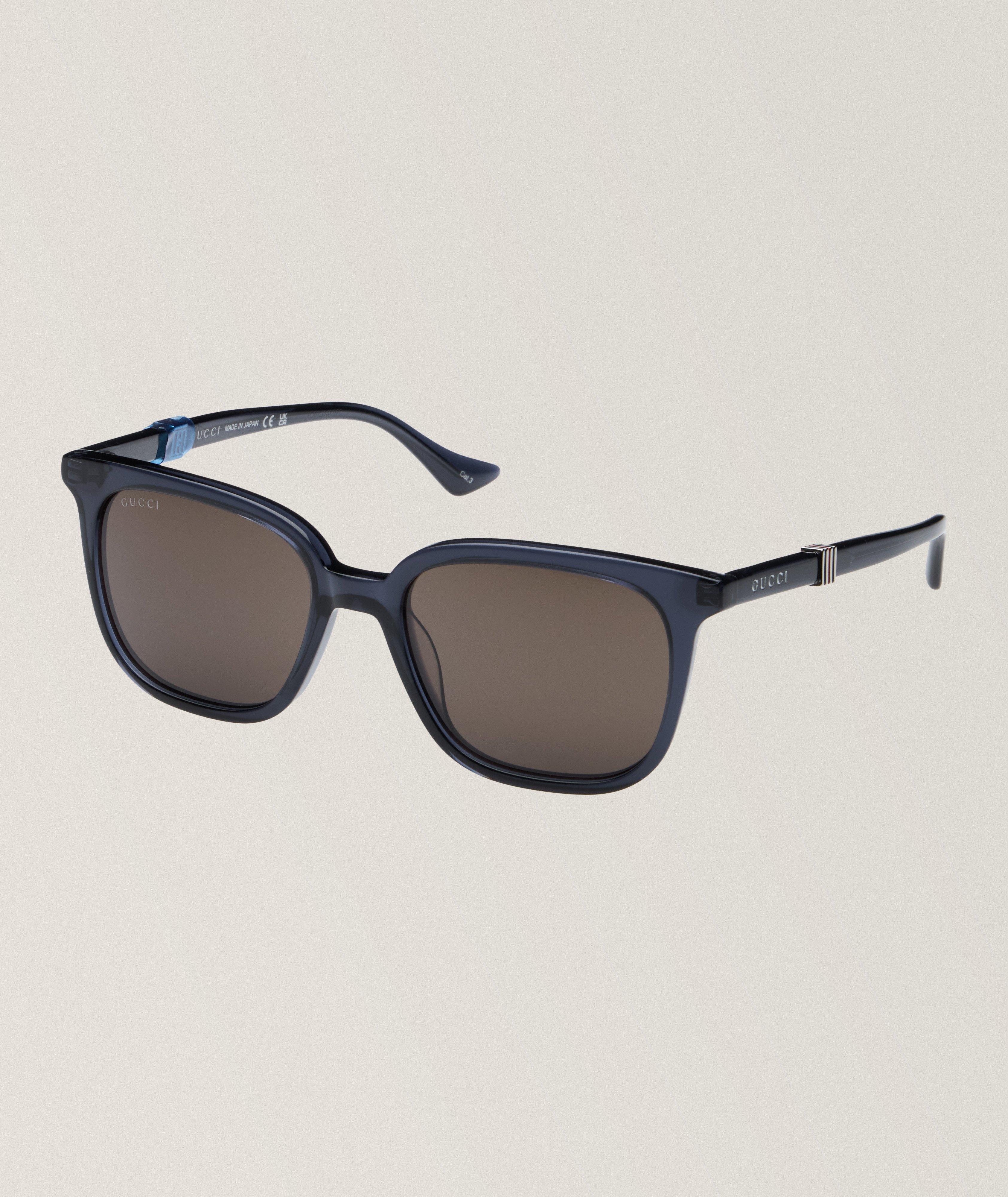 Gucci Lunettes De Soleil Rectangulaires En Bleu