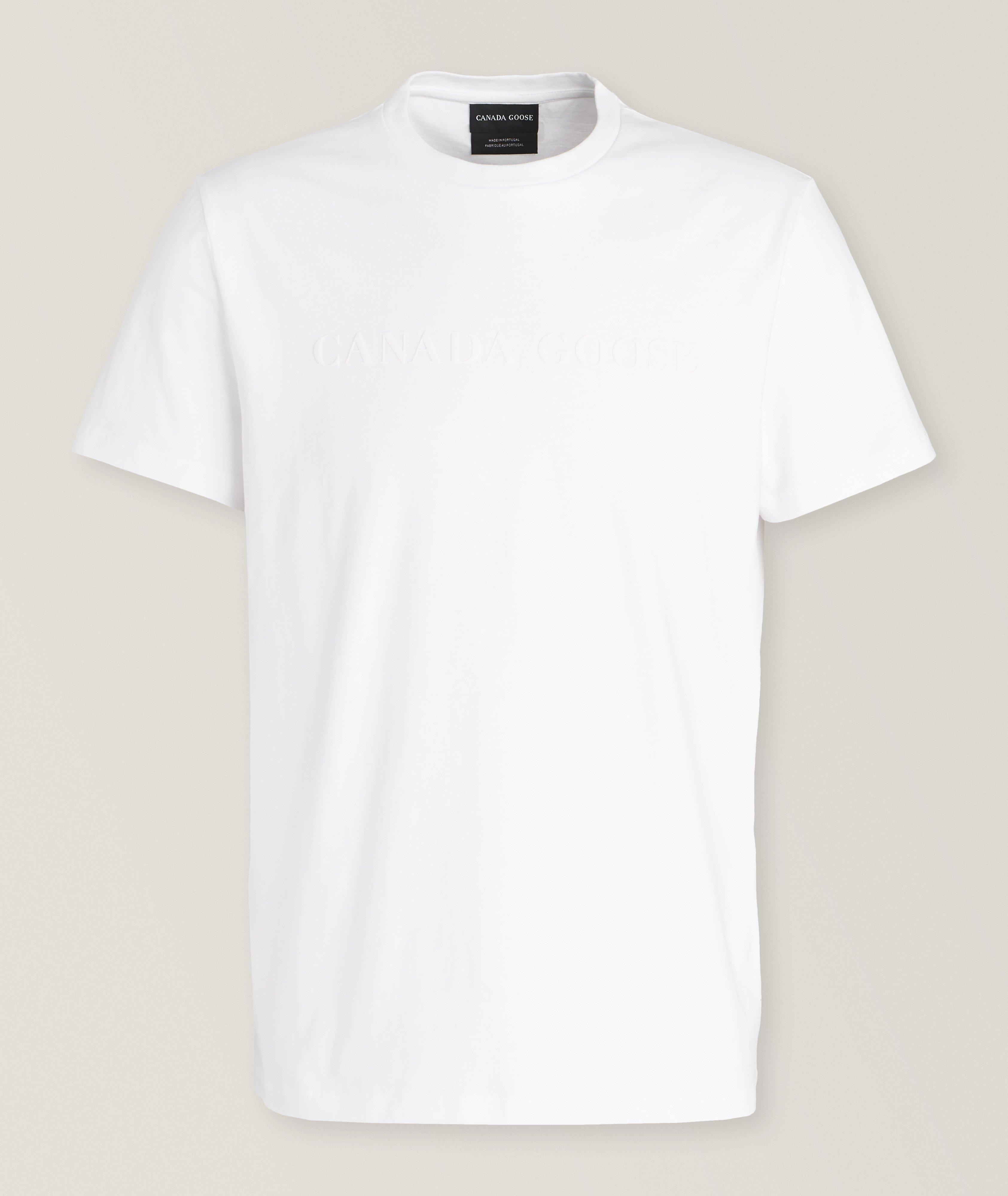 Canada Goose T-Shirt Emerson En Coton Avec Logo Caoutchouté En Blanc , Taille Homme Petit