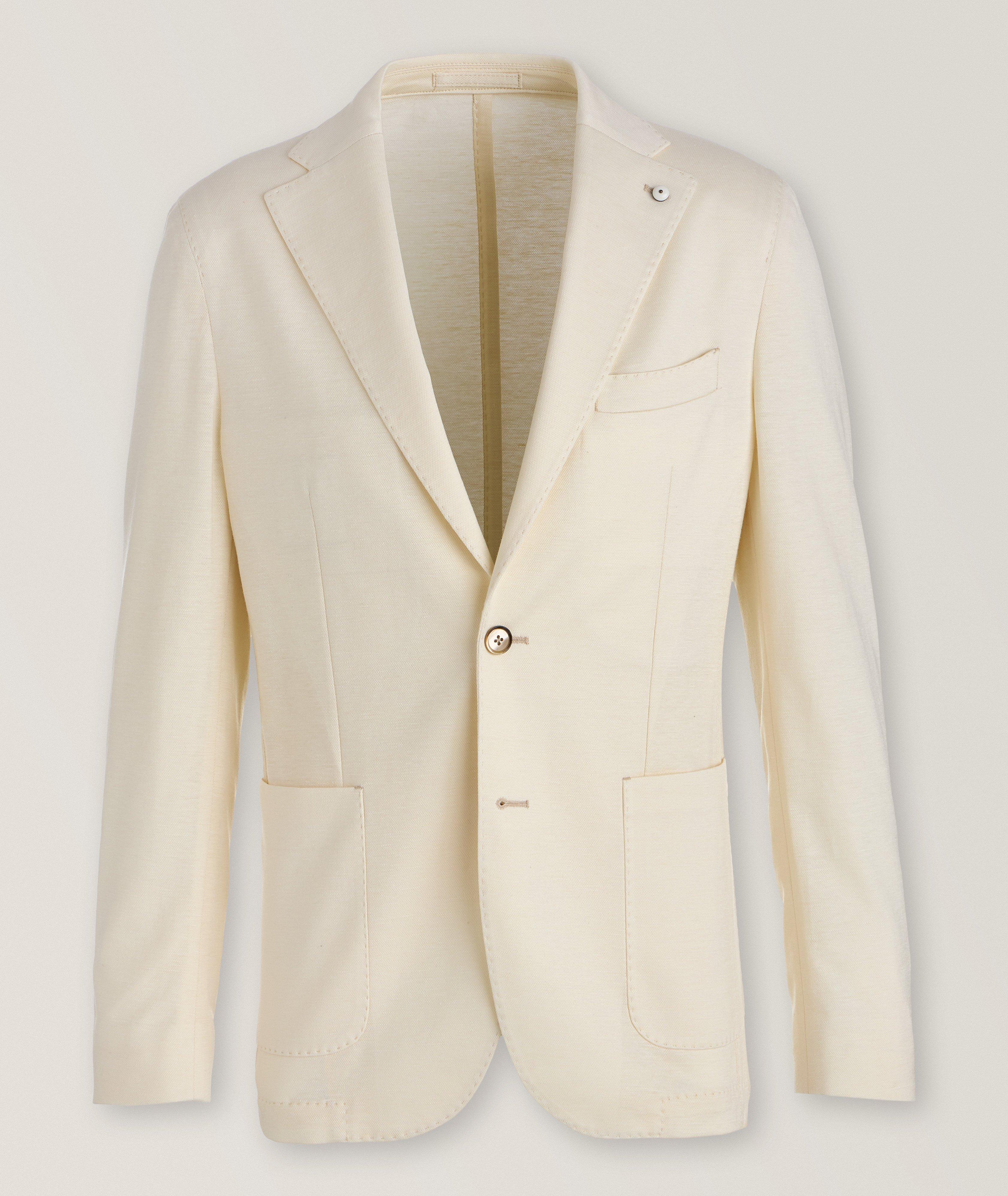 L.b.m. 1911 Jersey Cotton-Blend Sport Jacket In White , Men's Size 48