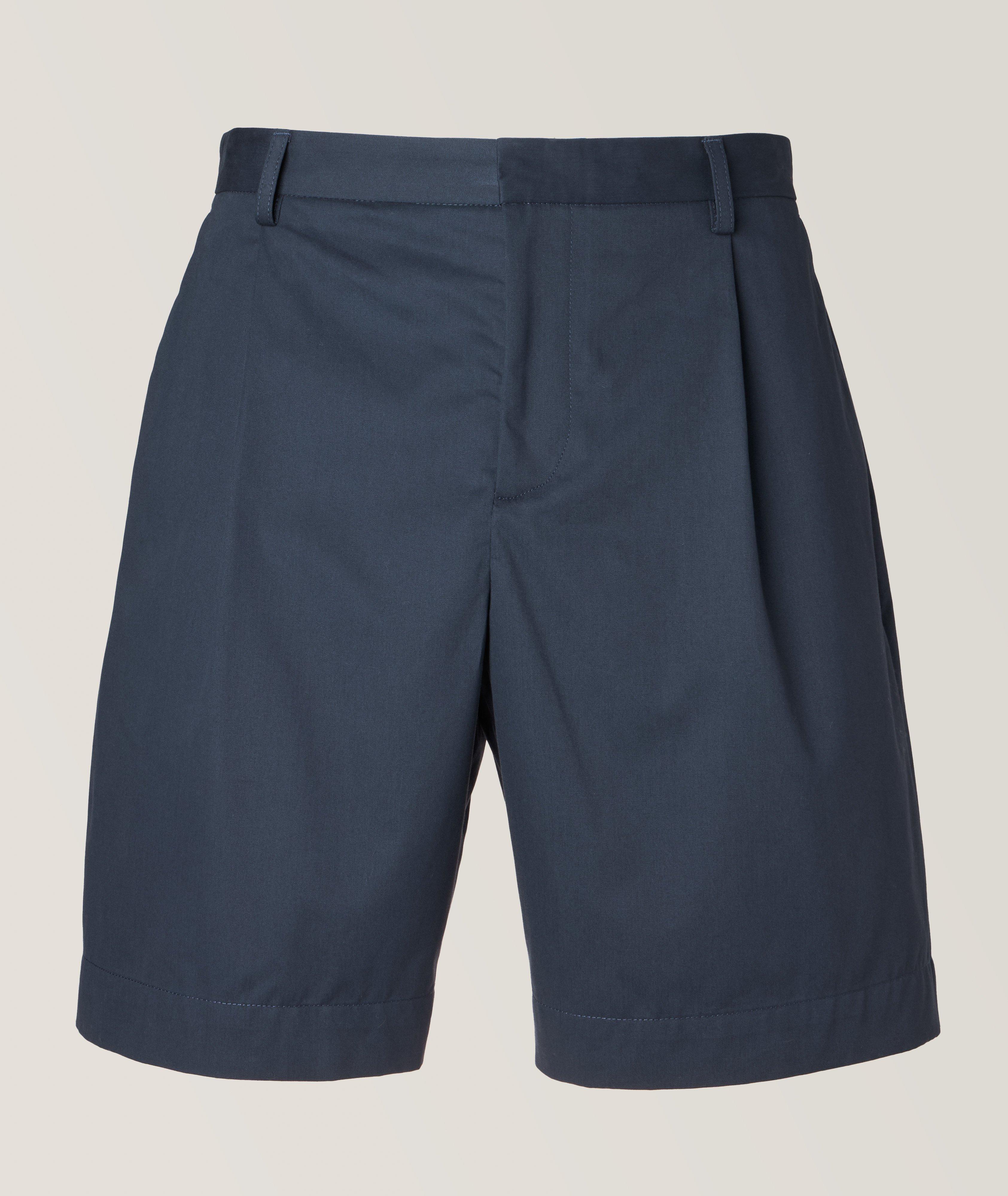 Pleated Cotton Chino Shorts  image 0