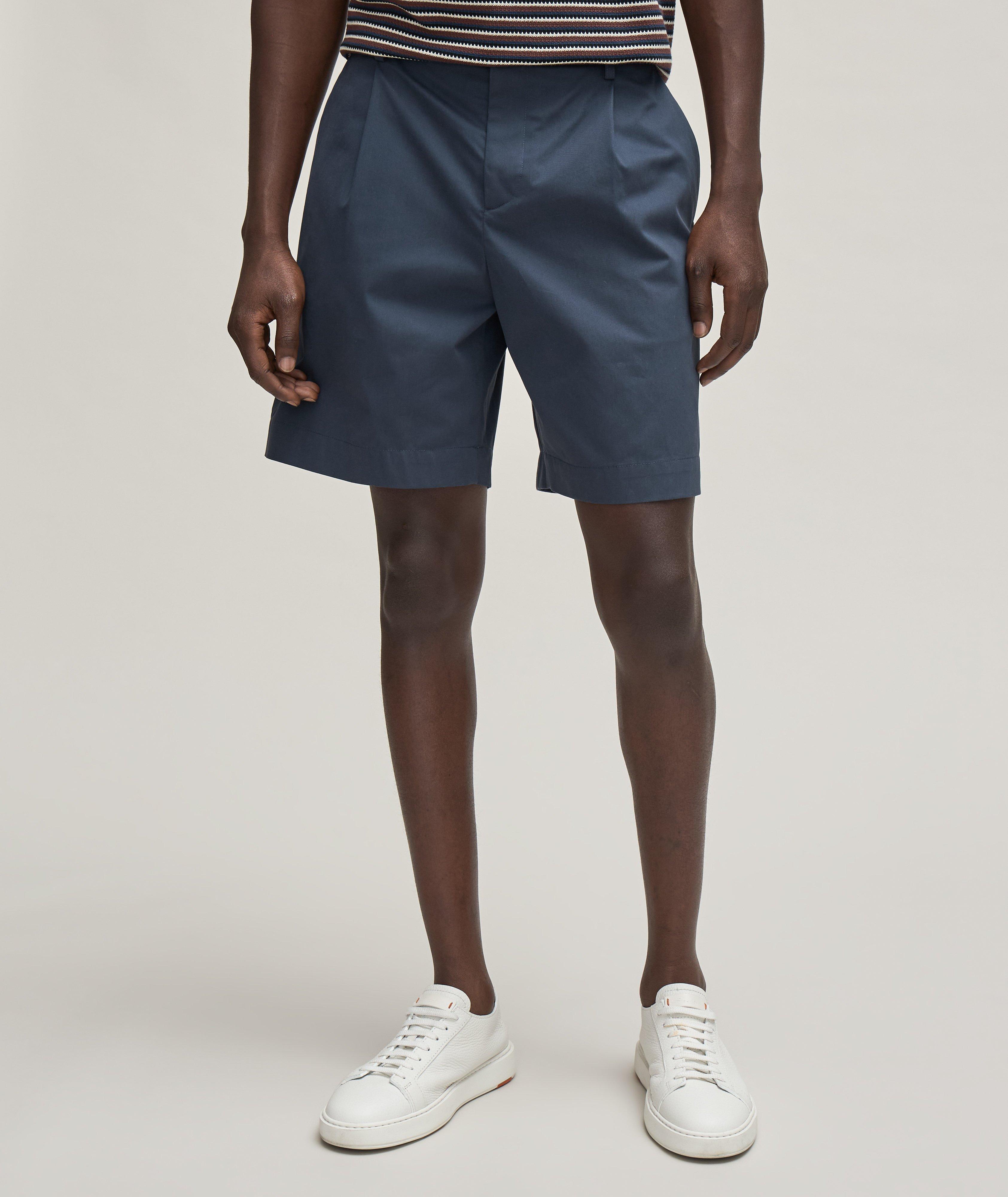 Pleated Cotton Chino Shorts  image 1