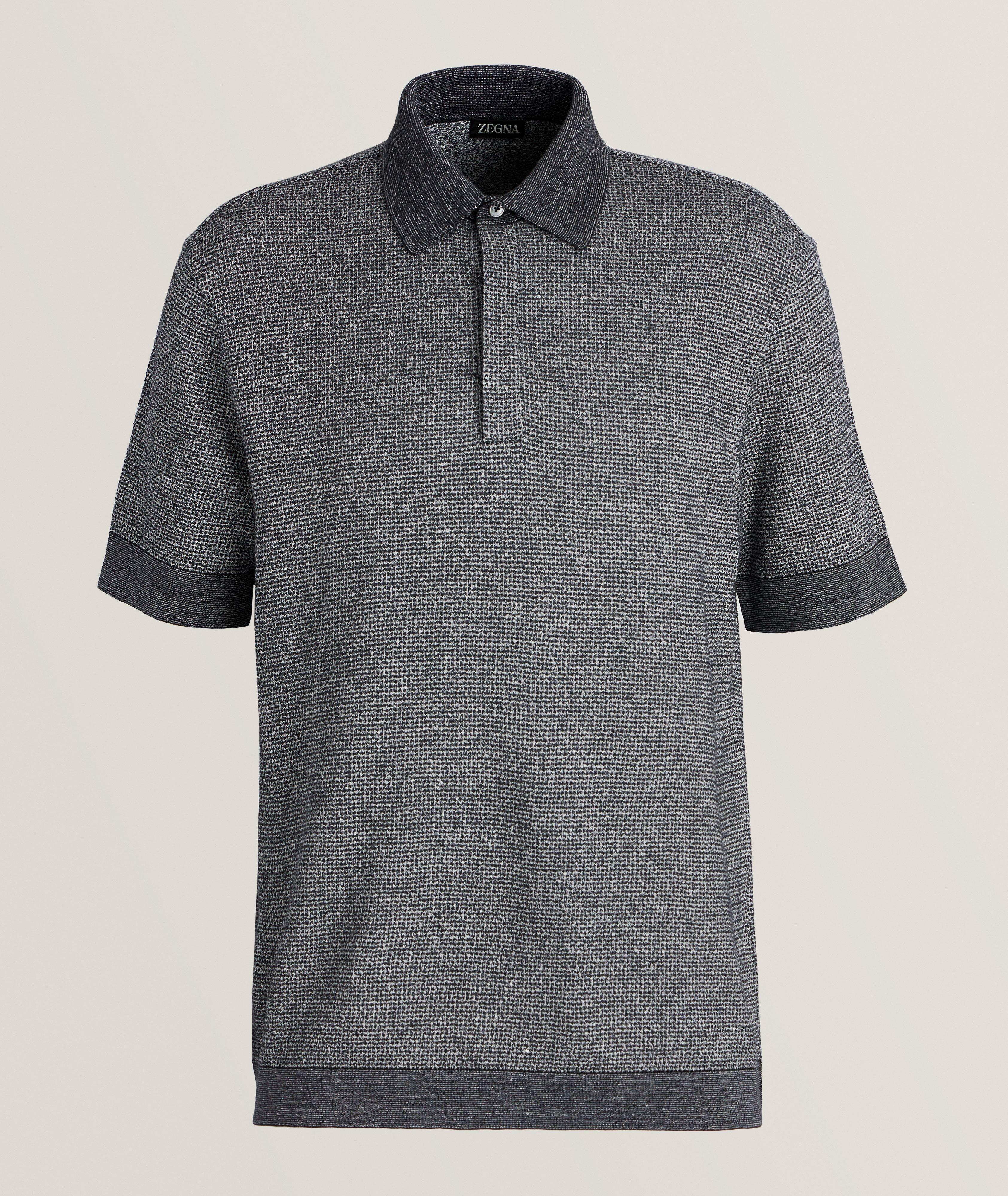 Textured Cotton, Linen & Silk Polo  image 0