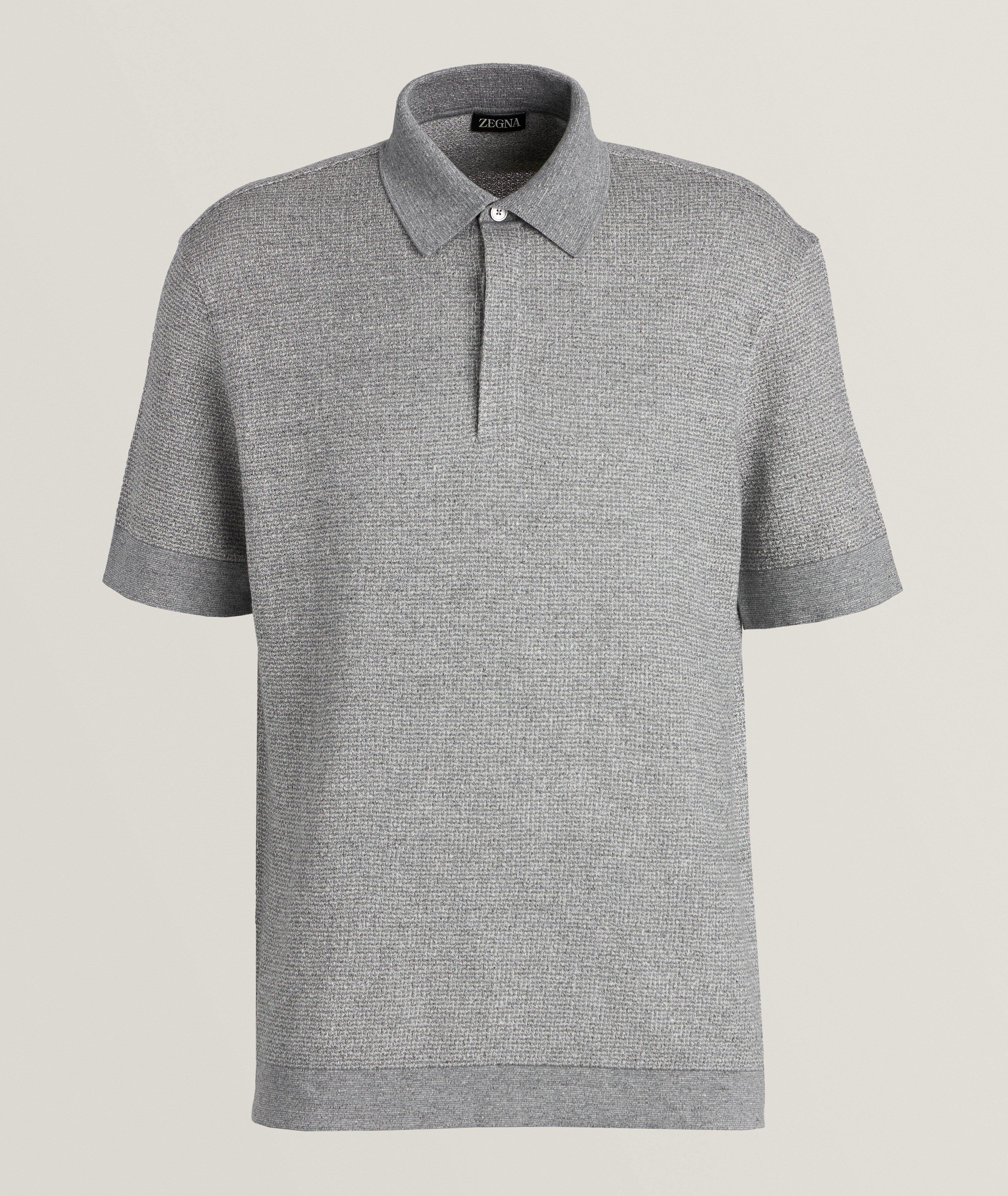 Mélange Cotton, Linen & Silk Knit Polo  image 0
