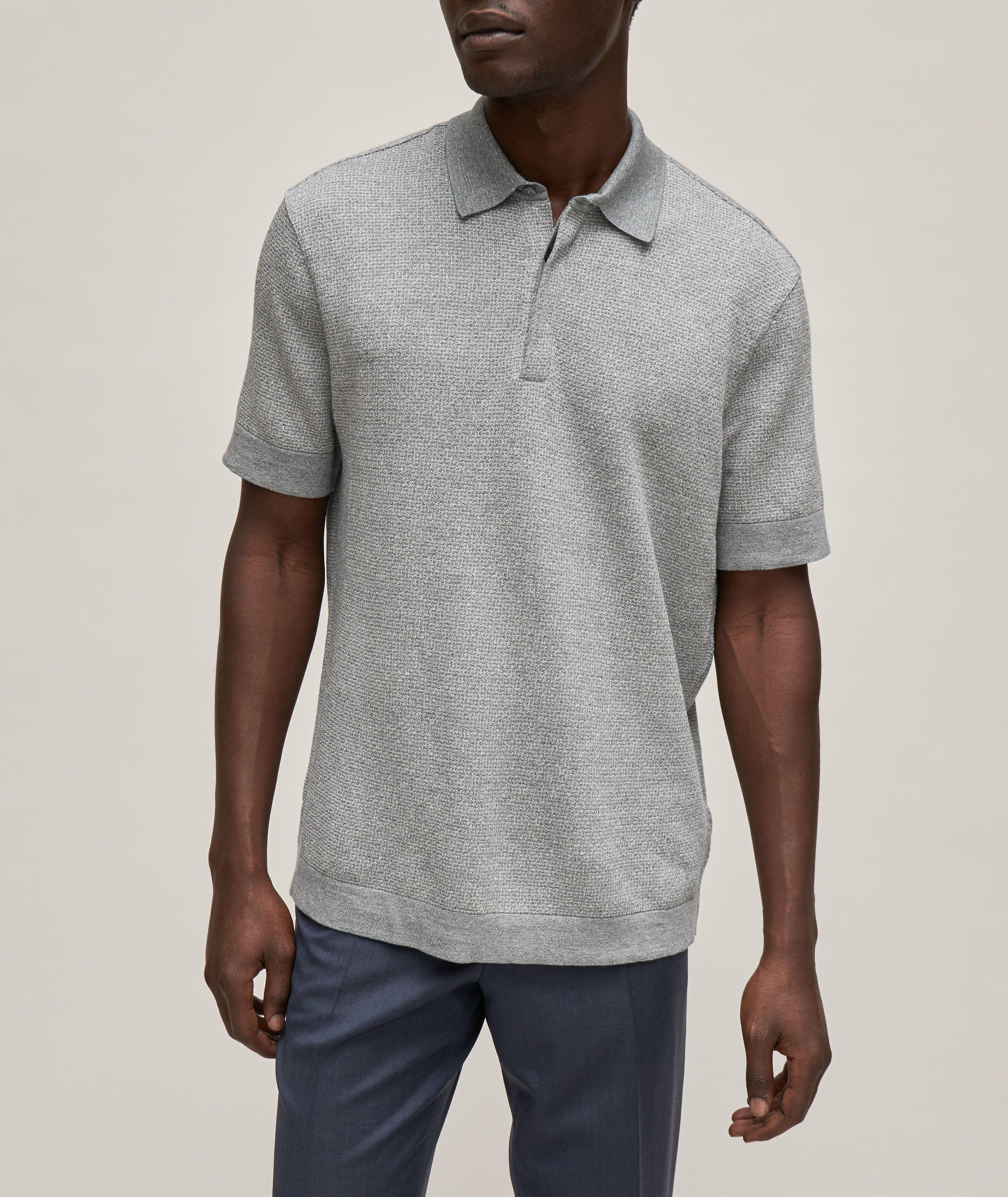 Mélange Cotton, Linen & Silk Knit Polo  image 1