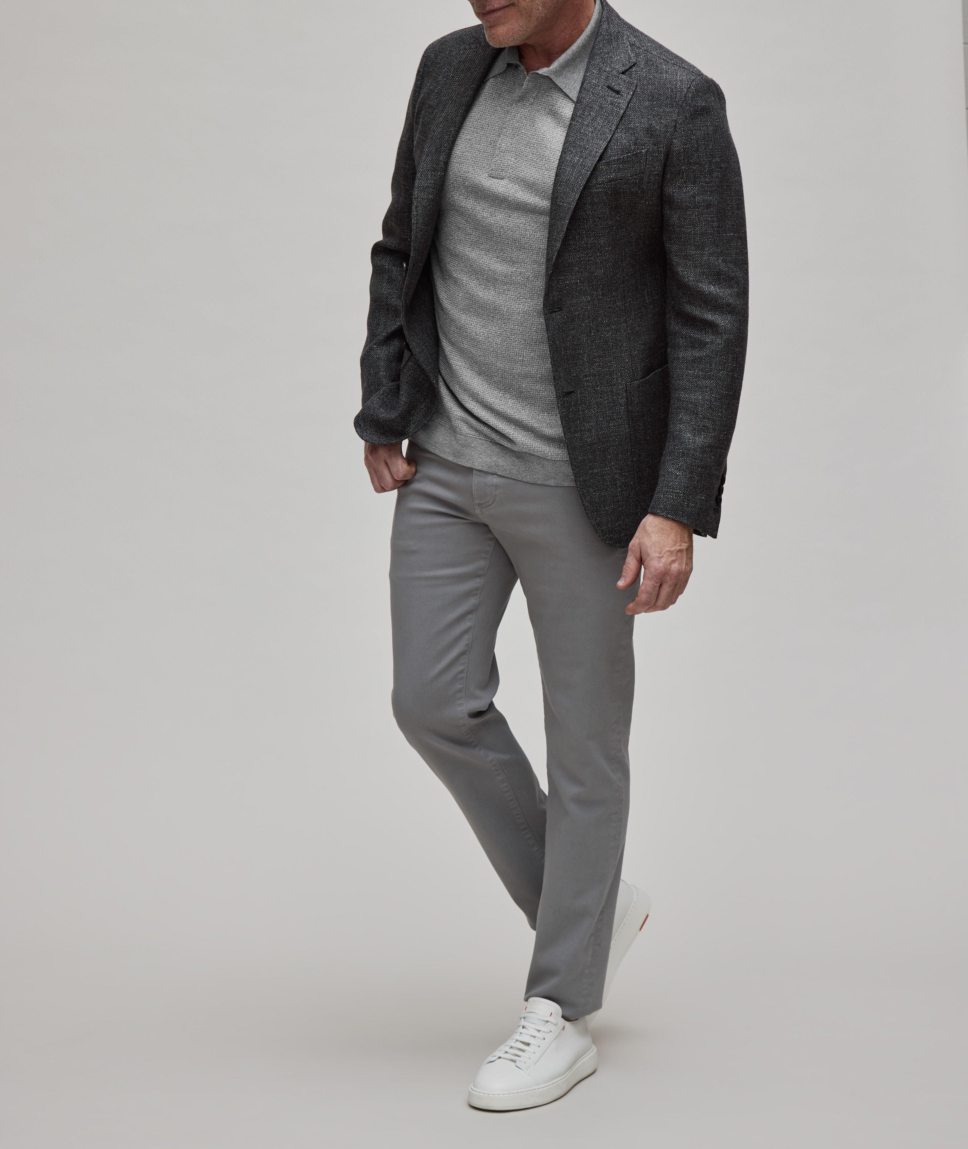 Mélange Cotton, Linen & Silk Knit Polo  image 3