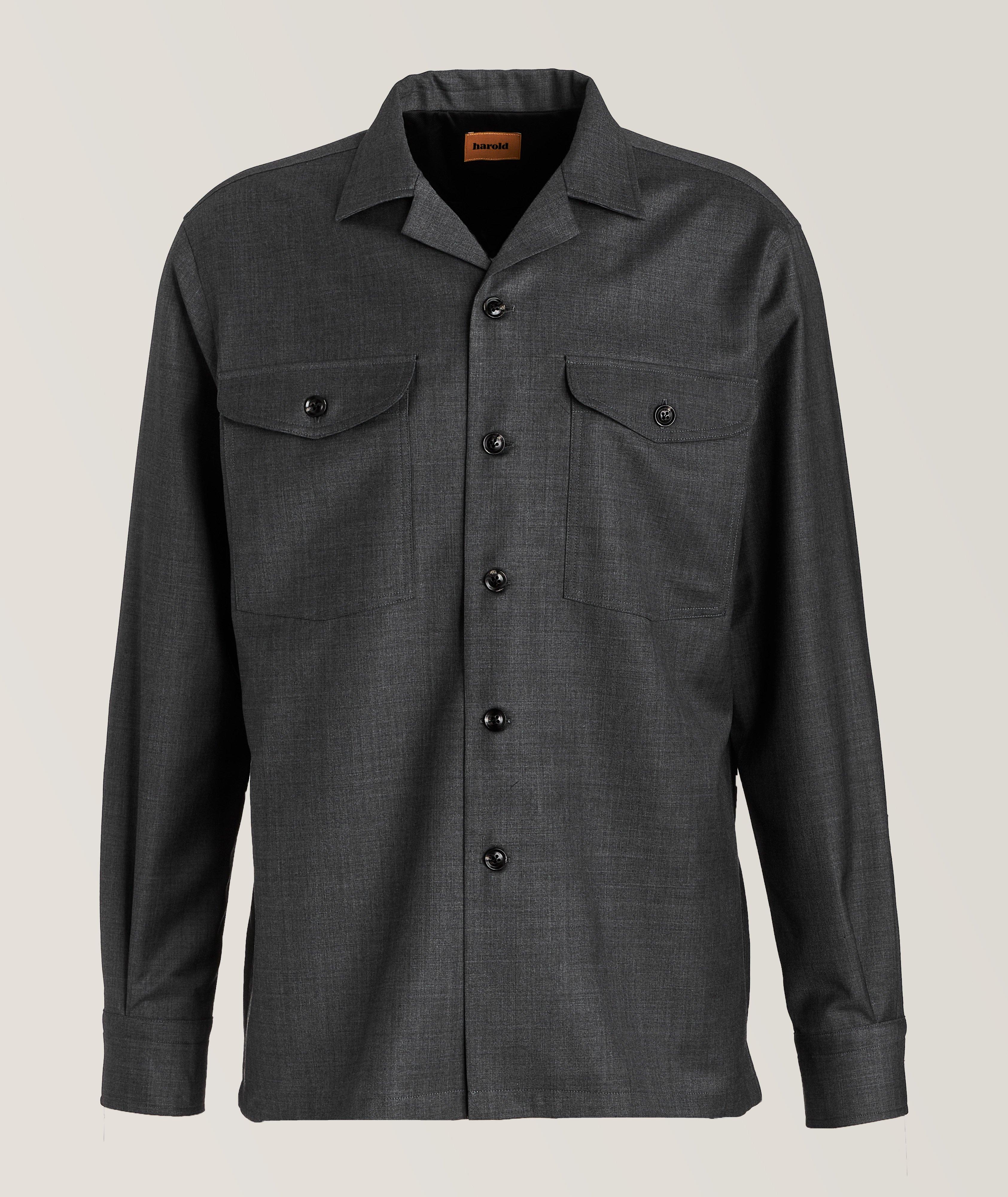 Textured Virgin Wool-Blend Overshirt