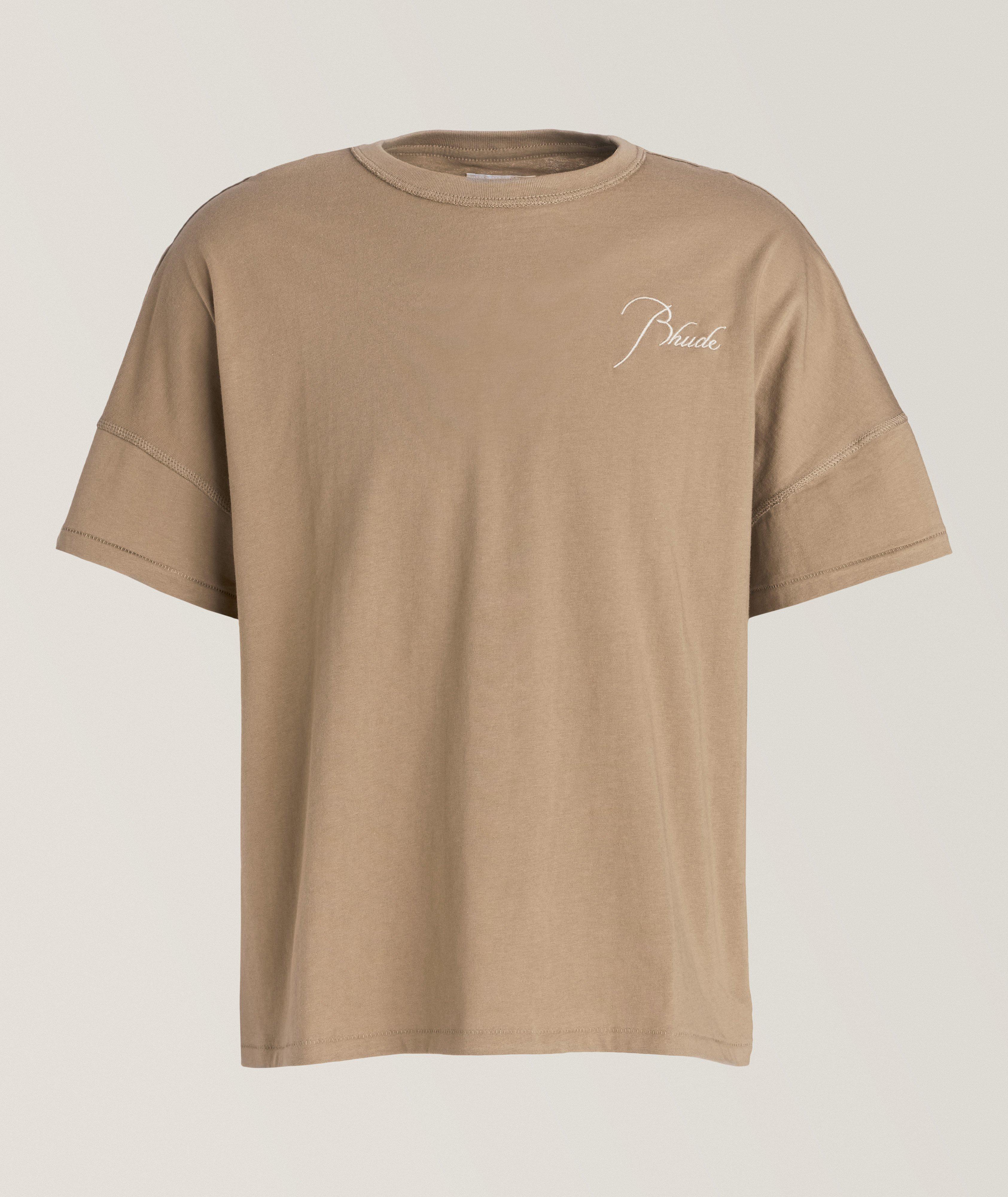 Rhude Text Logo T-Shirt In Brown , Men's Size Medium